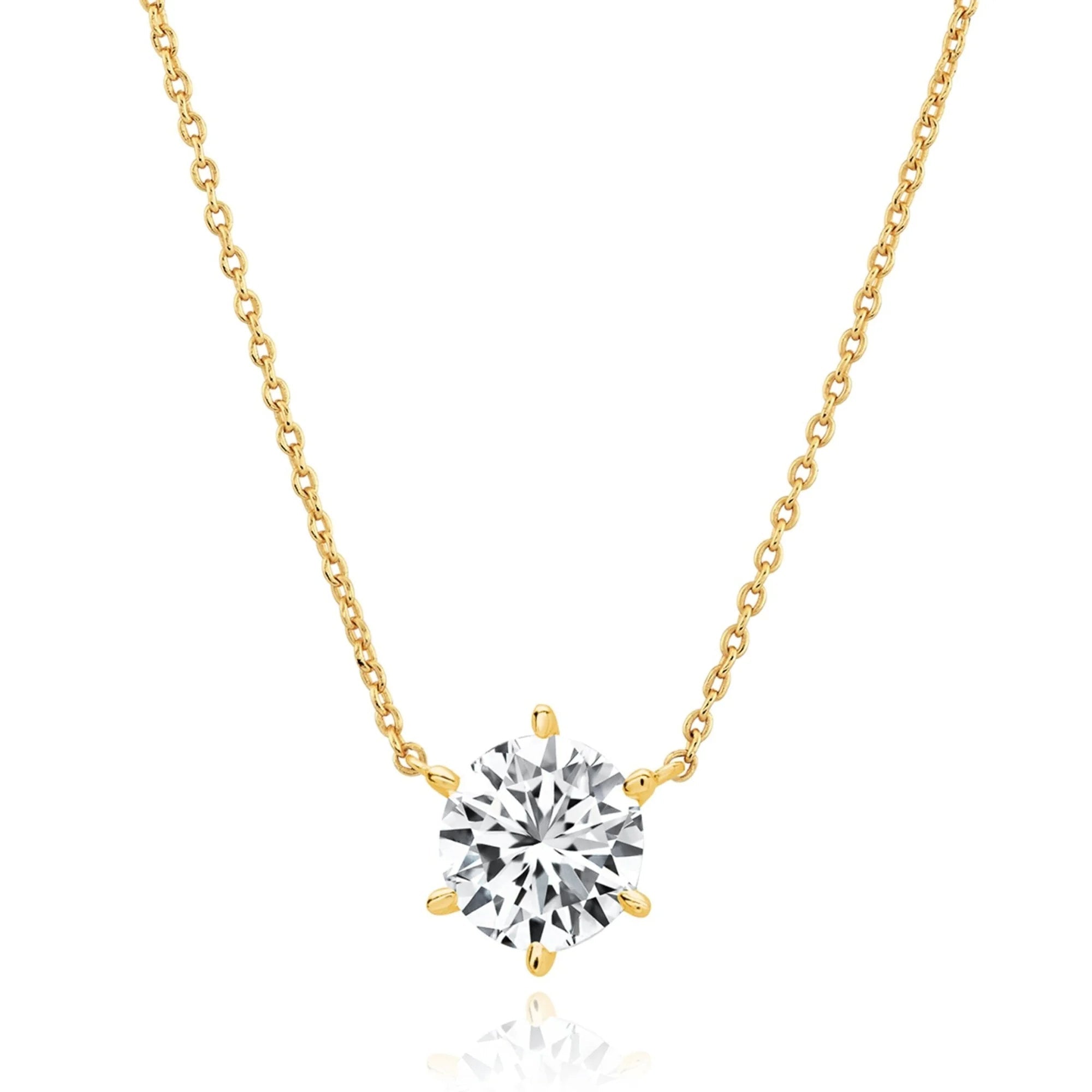6 Prong Solitaire Necklace - CRISLU