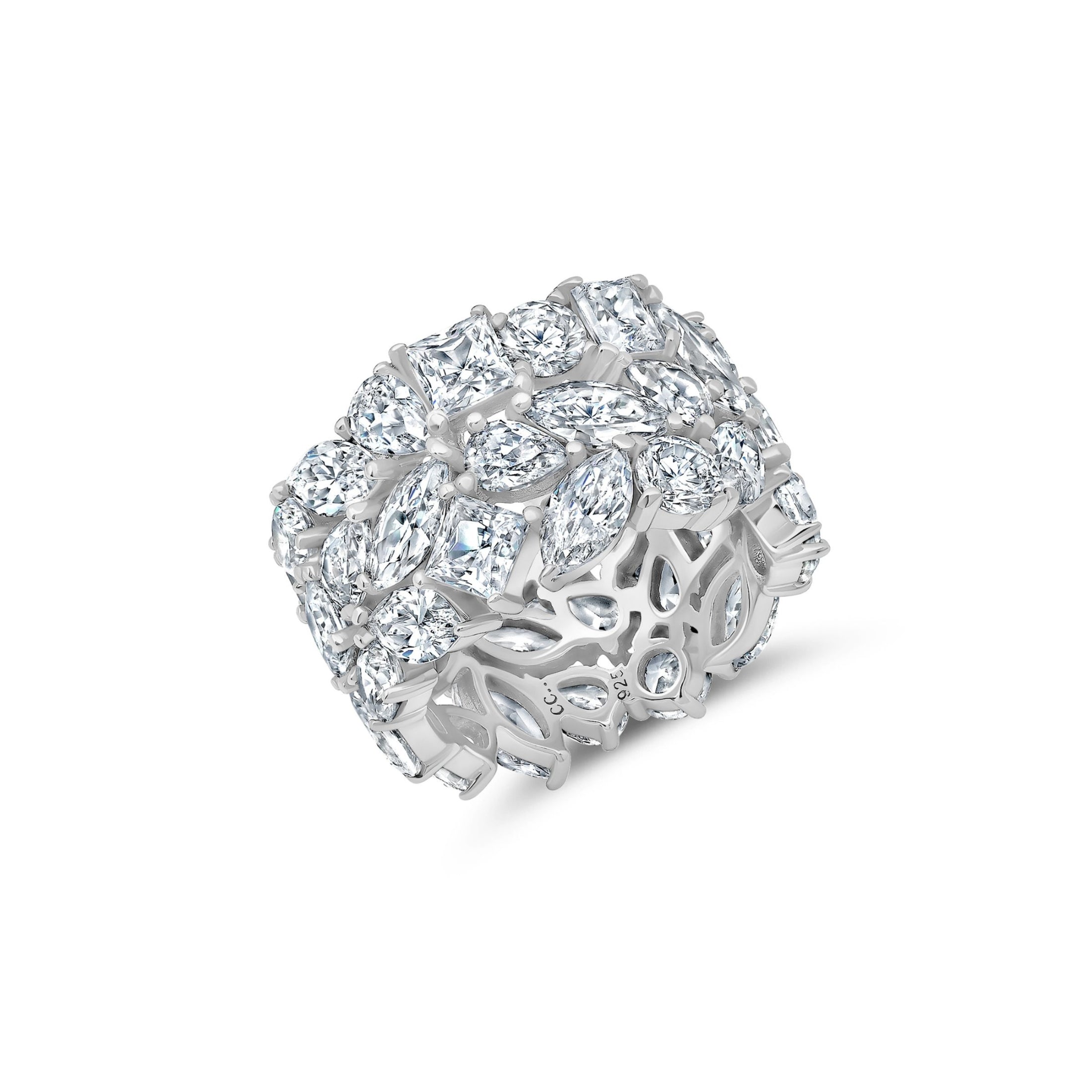 Multi Cluster Eternity Ring in Platinum