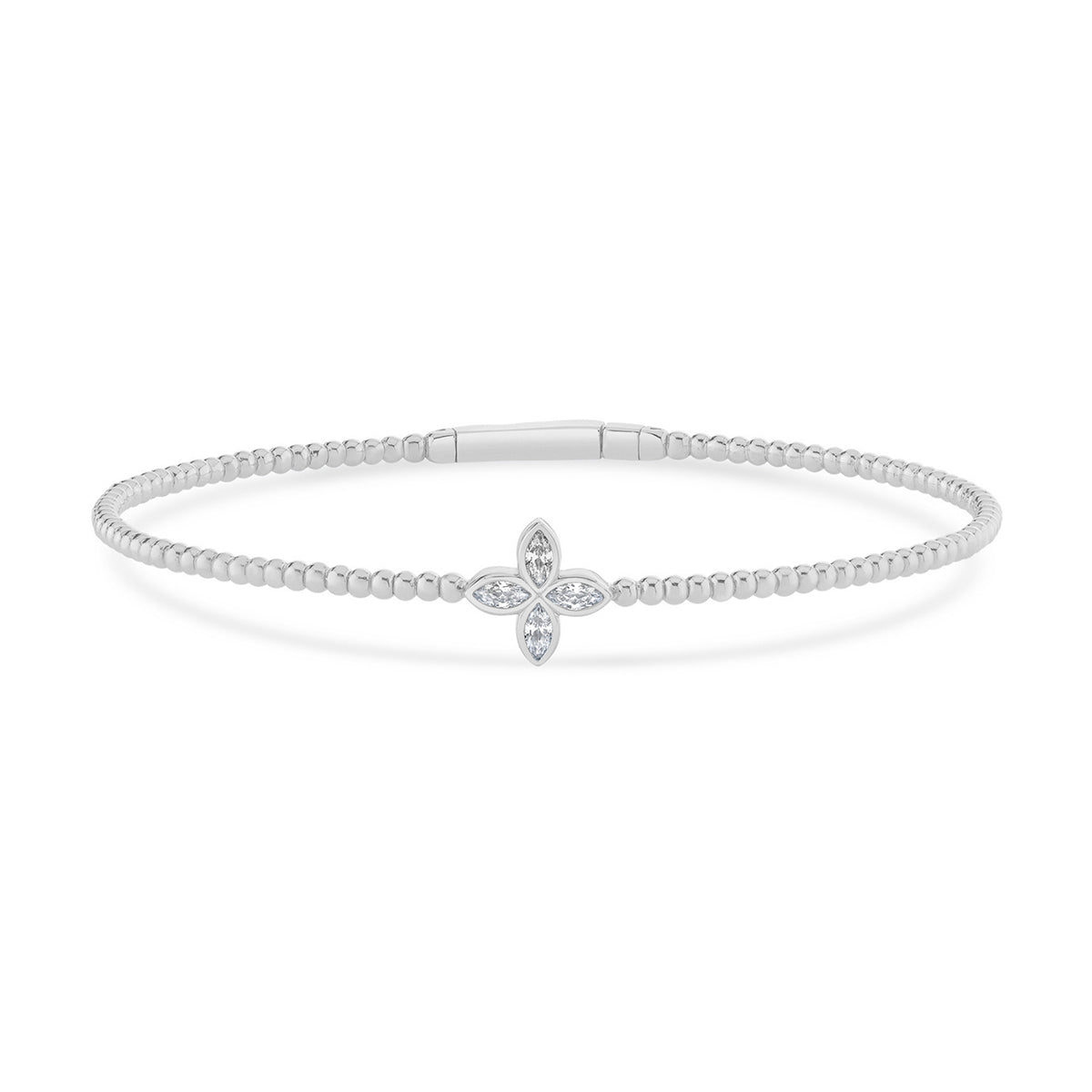 Contour Clover Beaded Bangle