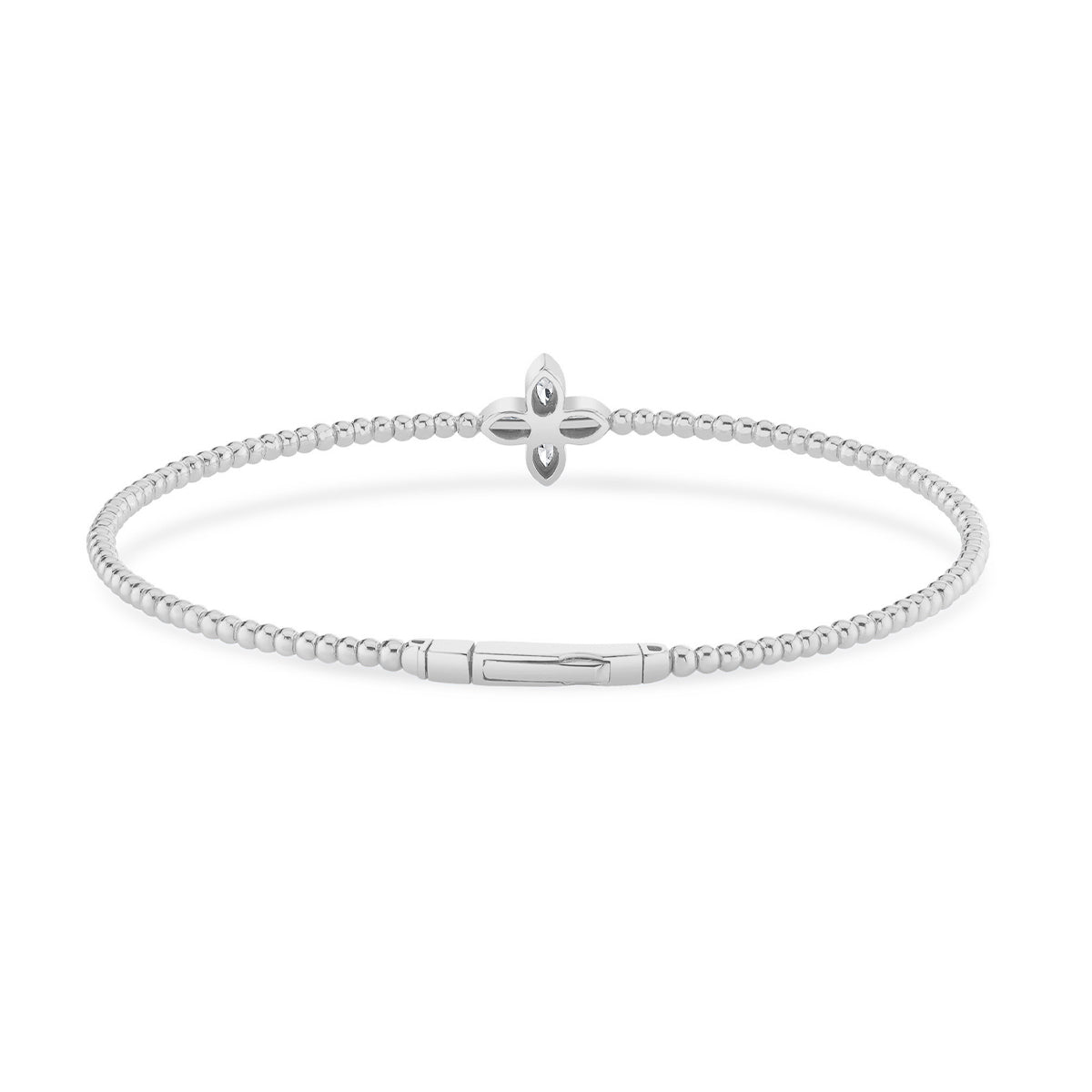 Contour Clover Beaded Bangle