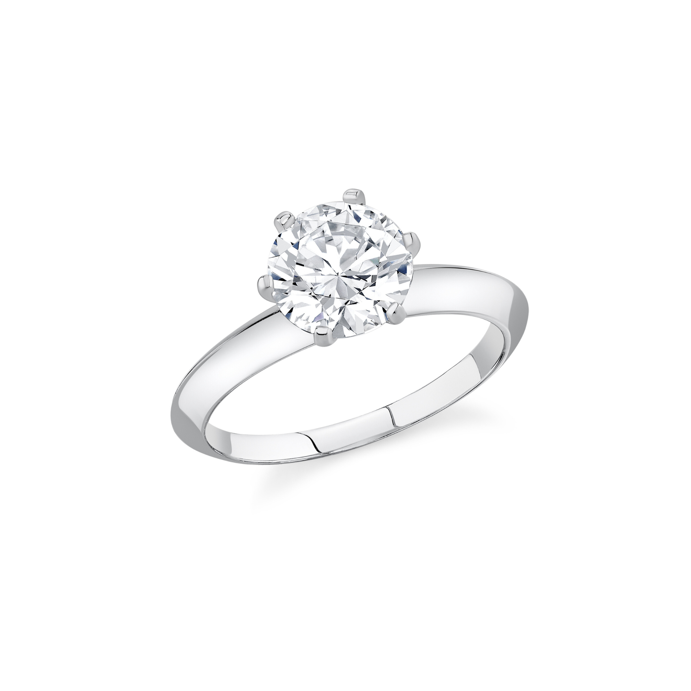 Classic Brilliant Solitaire Ring Finished in Platinum