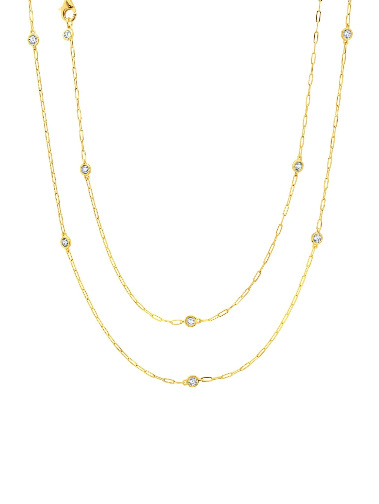 Aura 36" Station Necklace Finished in Platinum - CRISLU