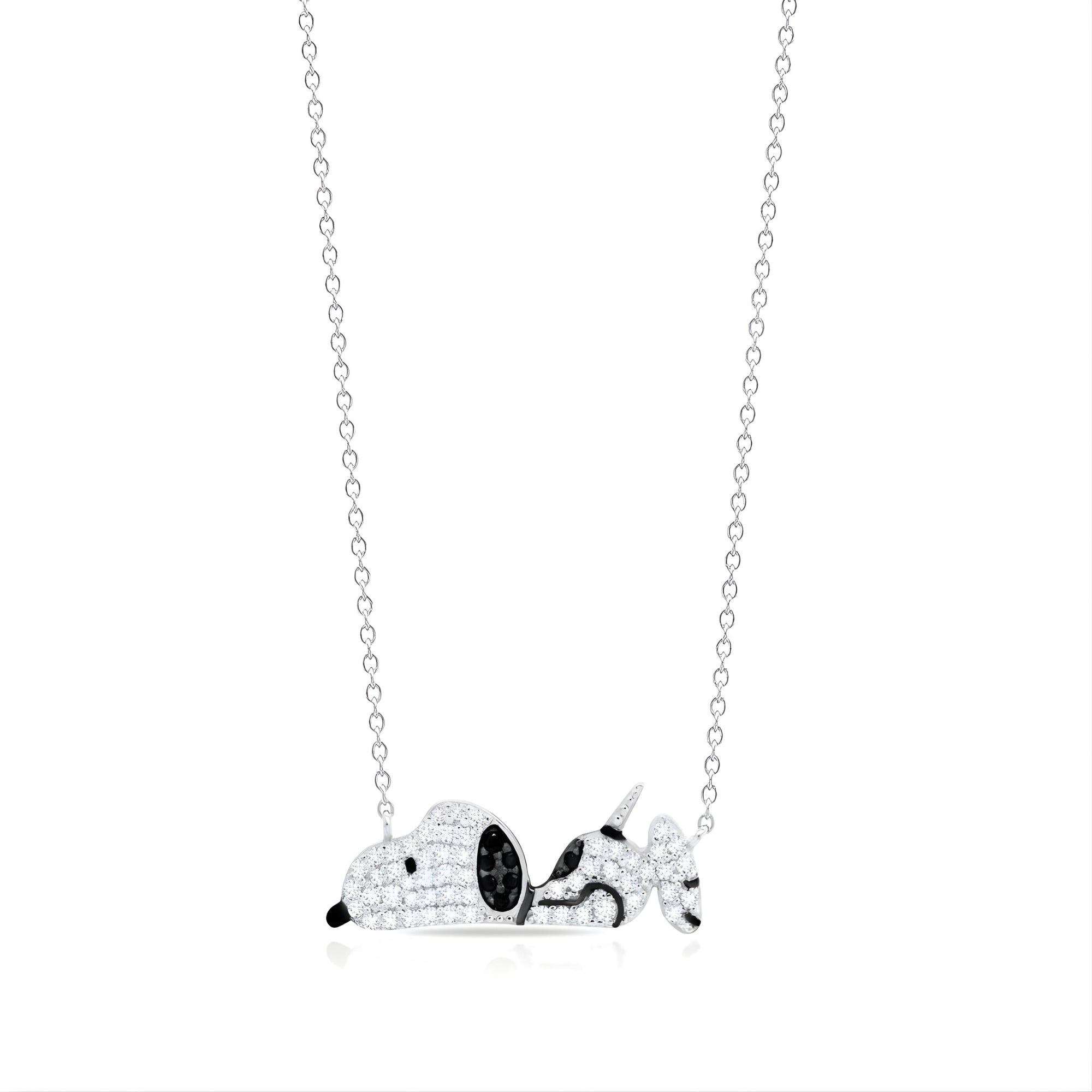 Bad Day Snoopy Pendant Necklace Finished in Platinum - CRISLU