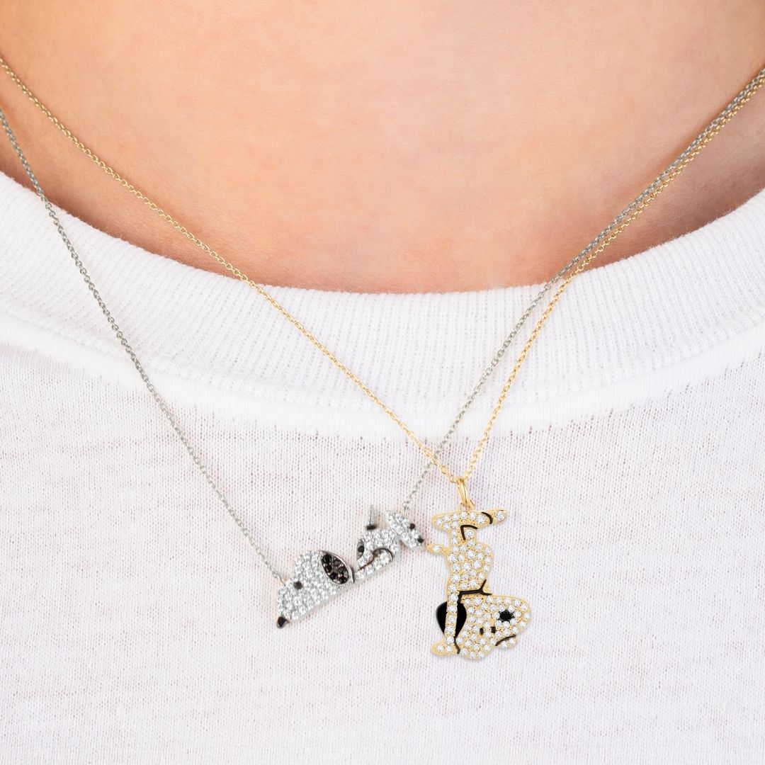 Bad Day Snoopy Pendant Necklace Finished in Platinum - CRISLU