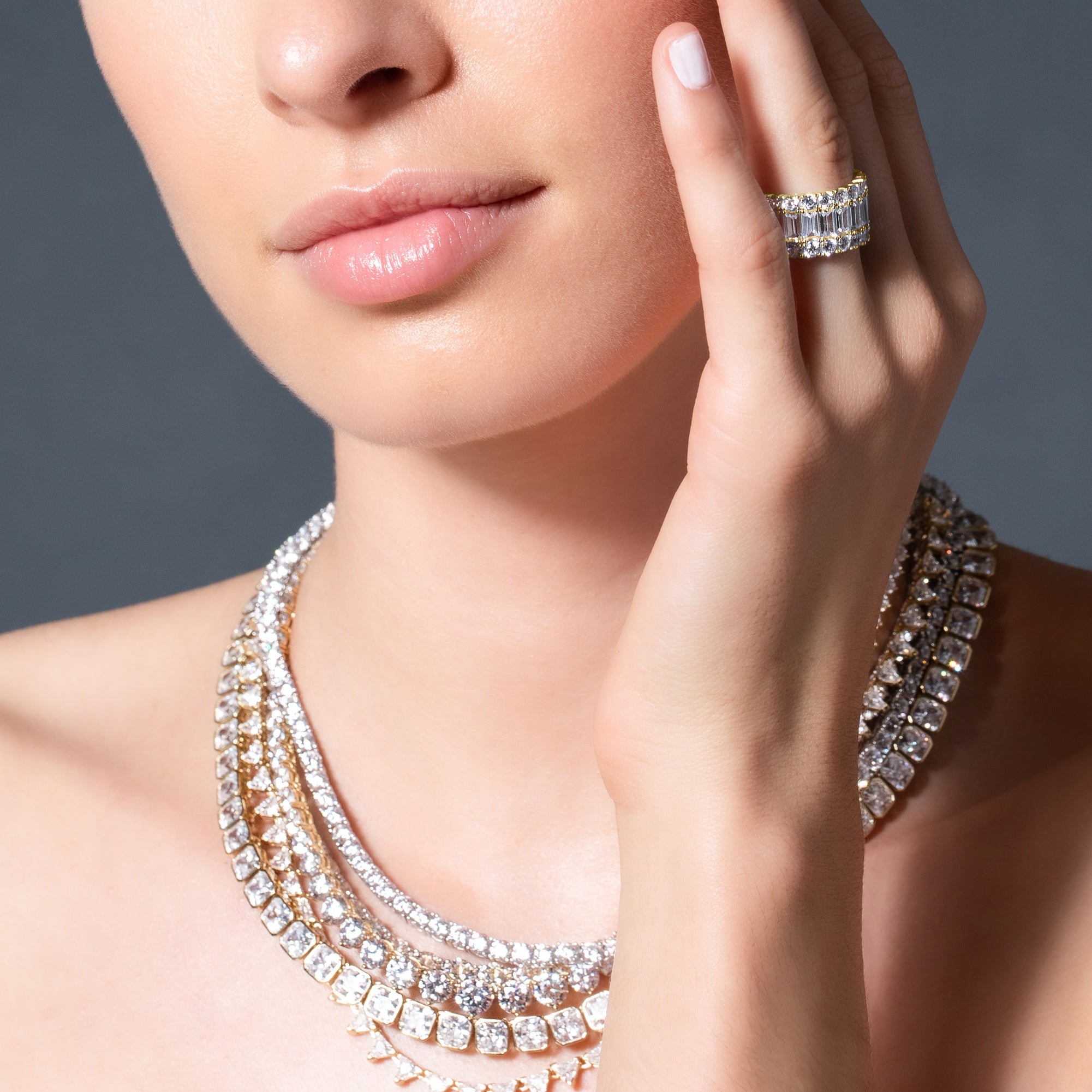 Baguette & Brilliant Eternity Band in Gold - CRISLU