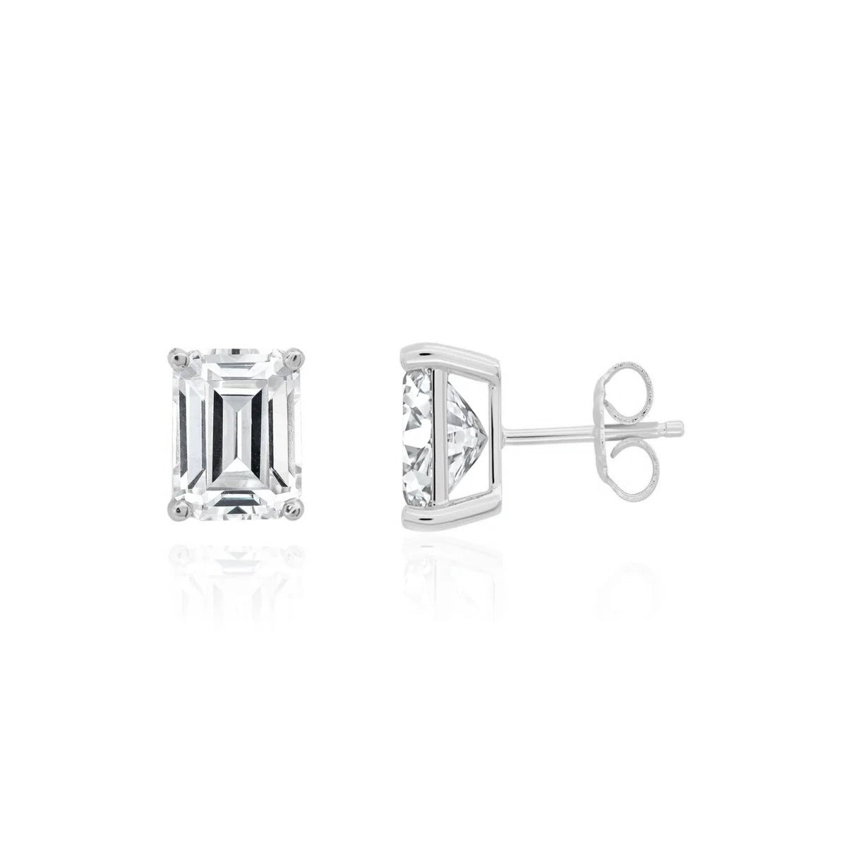 Baguette Cut Stud Earrings - CRISLU
