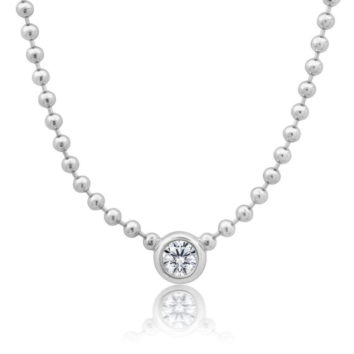 Bezel Solitaire Necklace - CRISLU