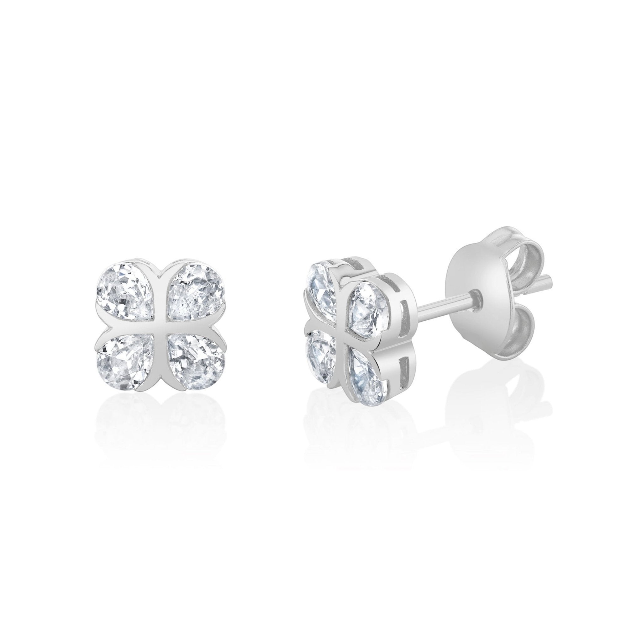 Bloom Clover Stud Earrings - CRISLU
