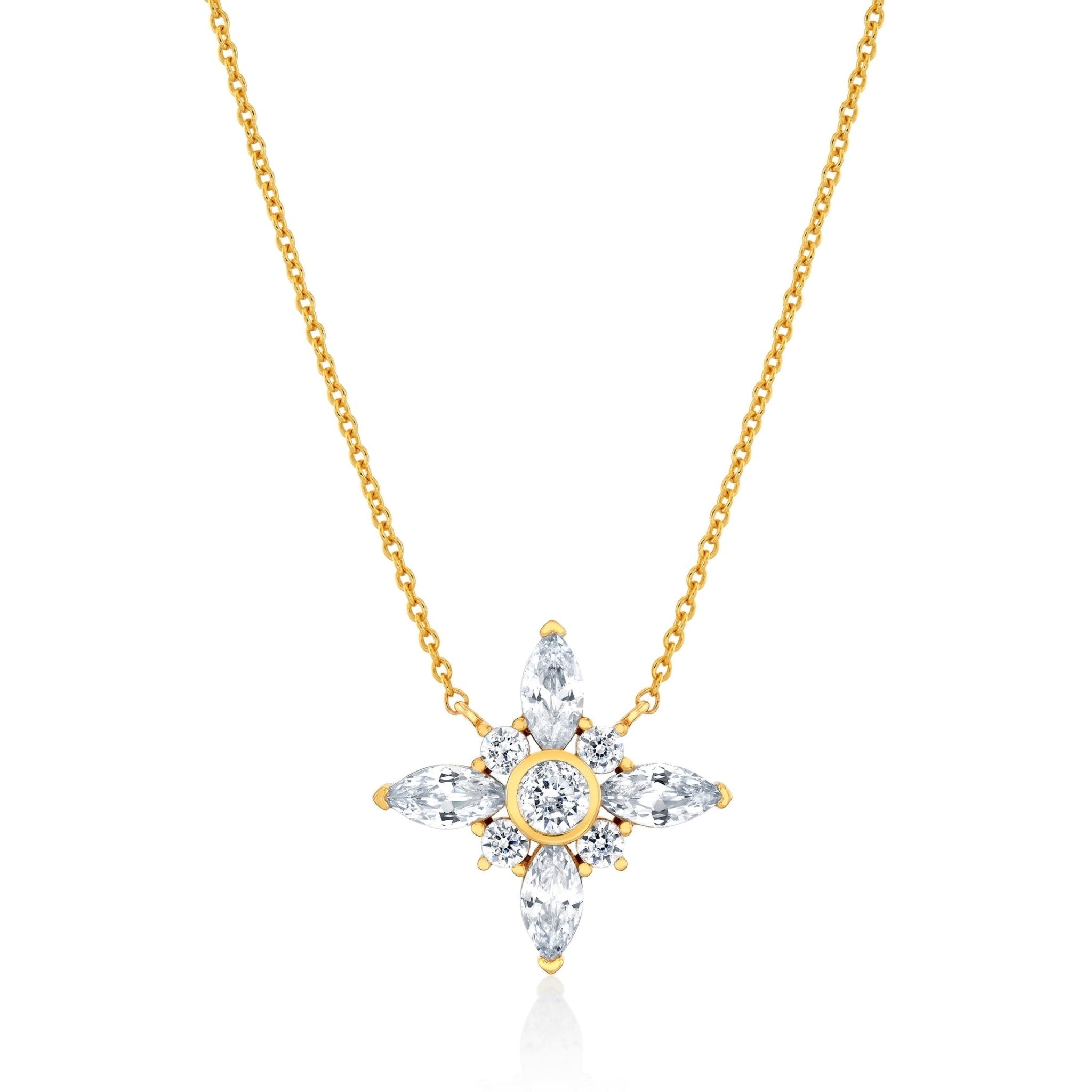 Bloom Marquise Floral Pendant Necklace - CRISLU