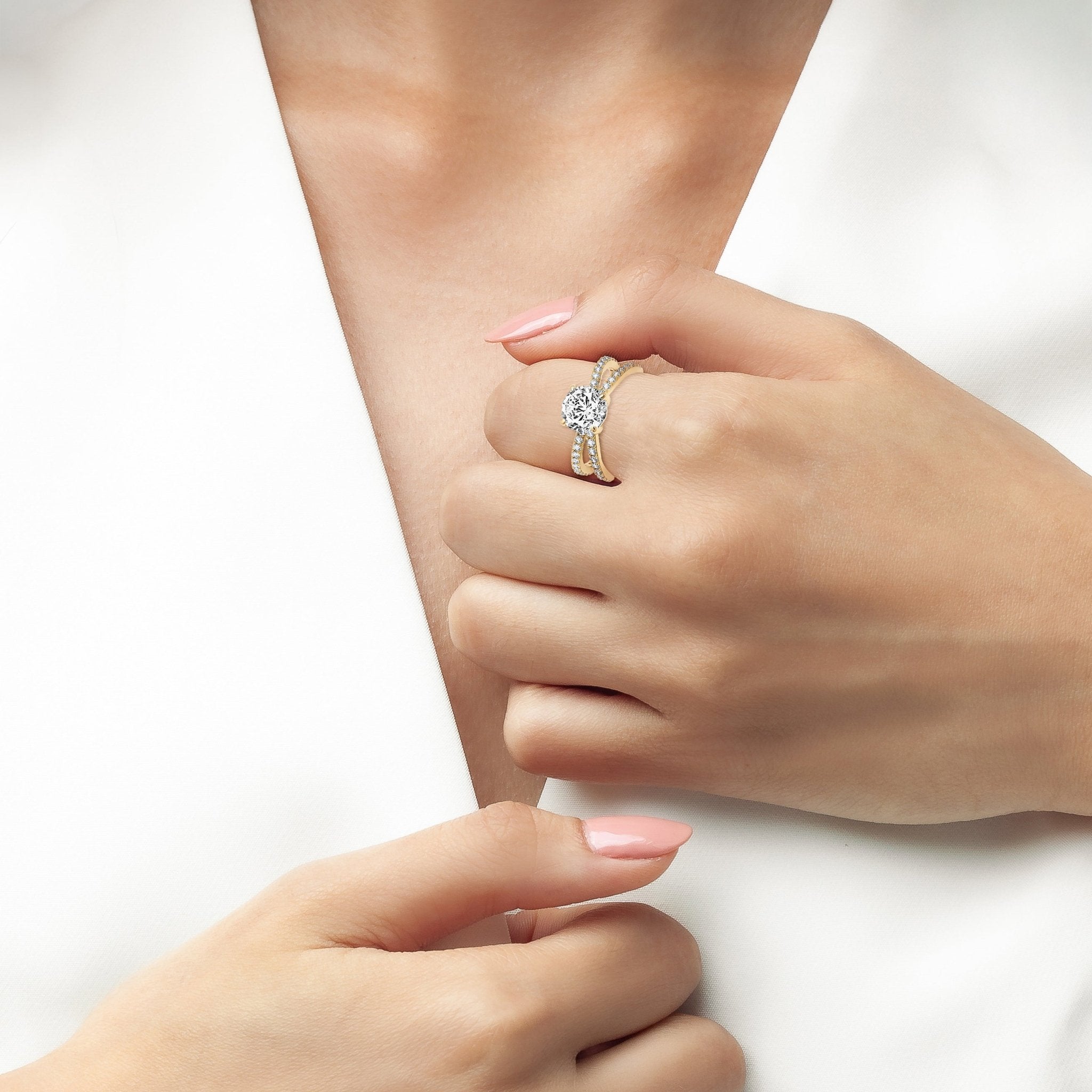 Brilliant Cut Unity Ring Finished in Gold - CRISLU