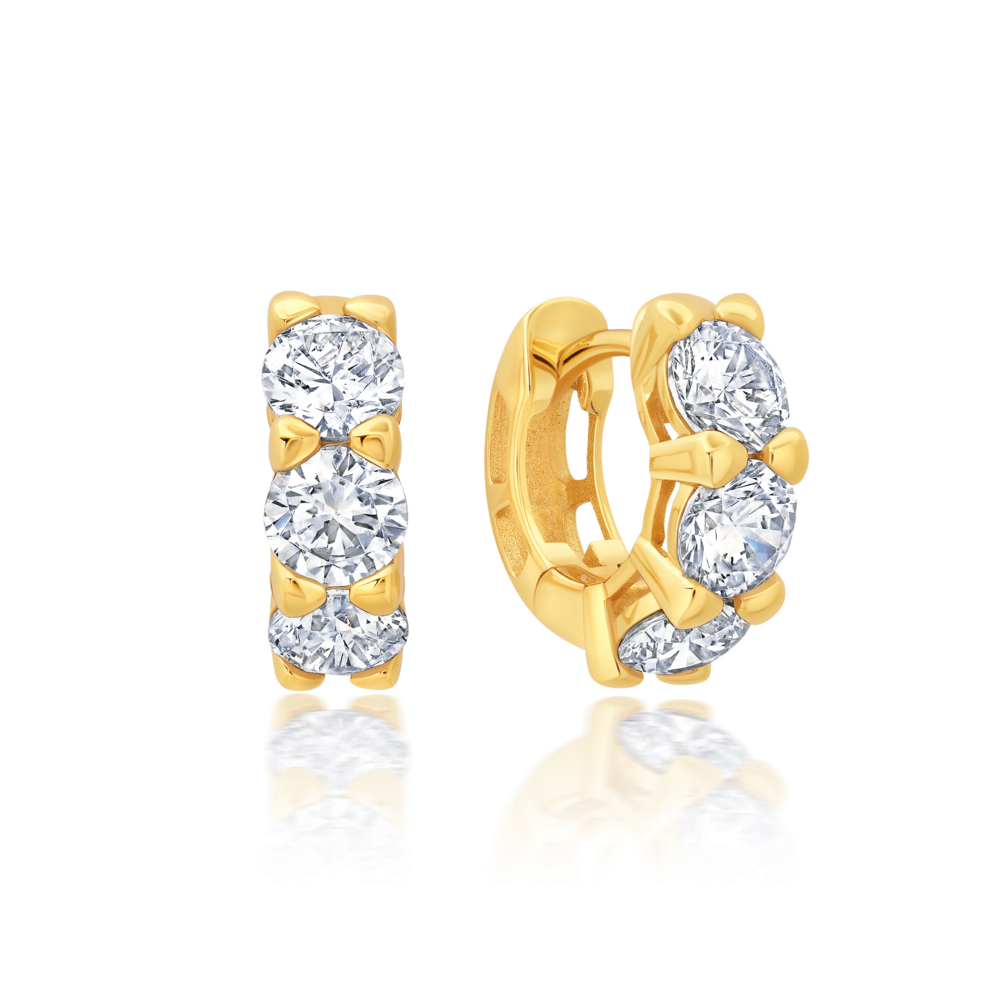 Brilliant Huggie Hoops in Gold - CRISLU