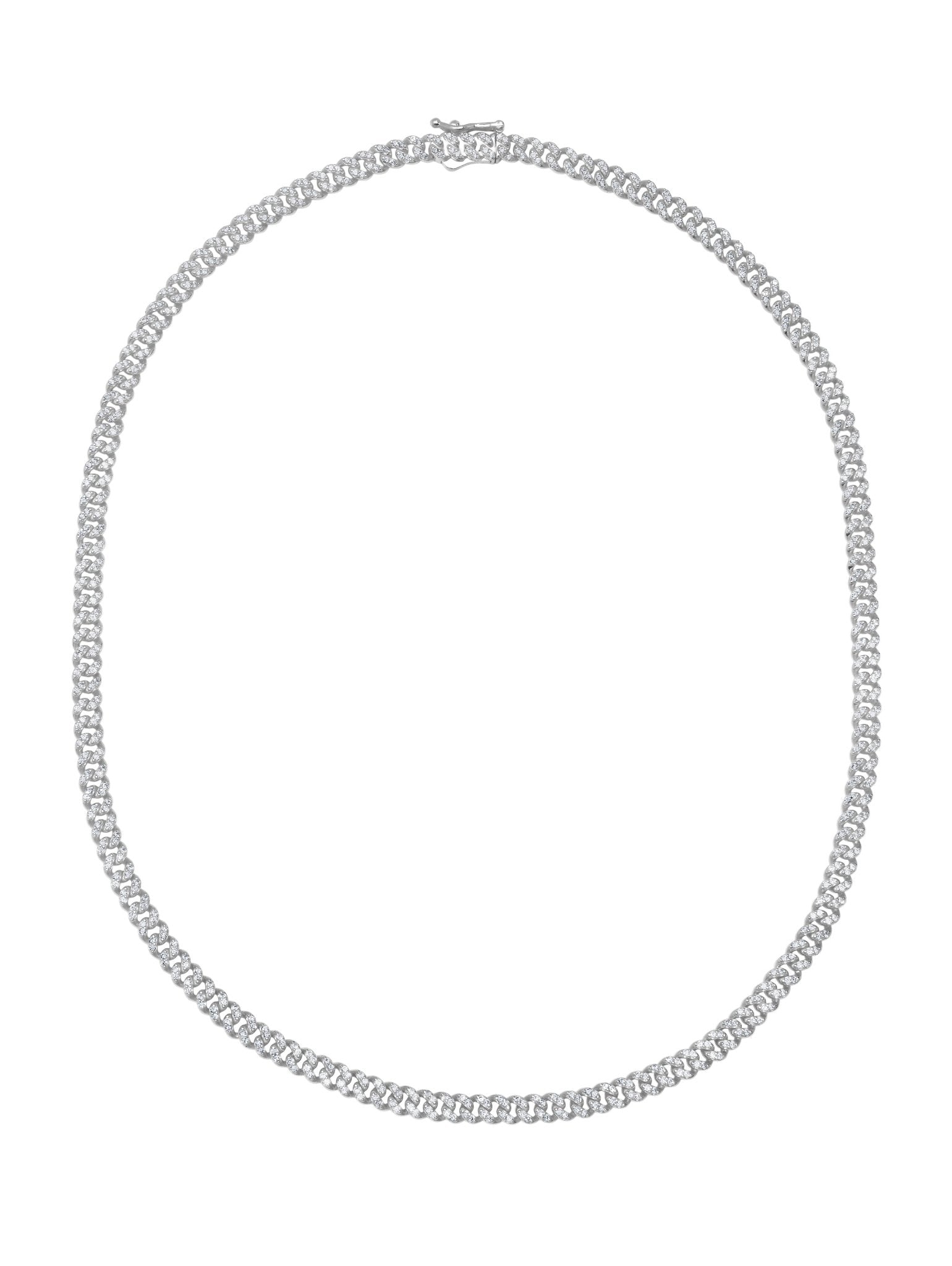 Cabana Cuban Link Necklace in Platinum - CRISLU