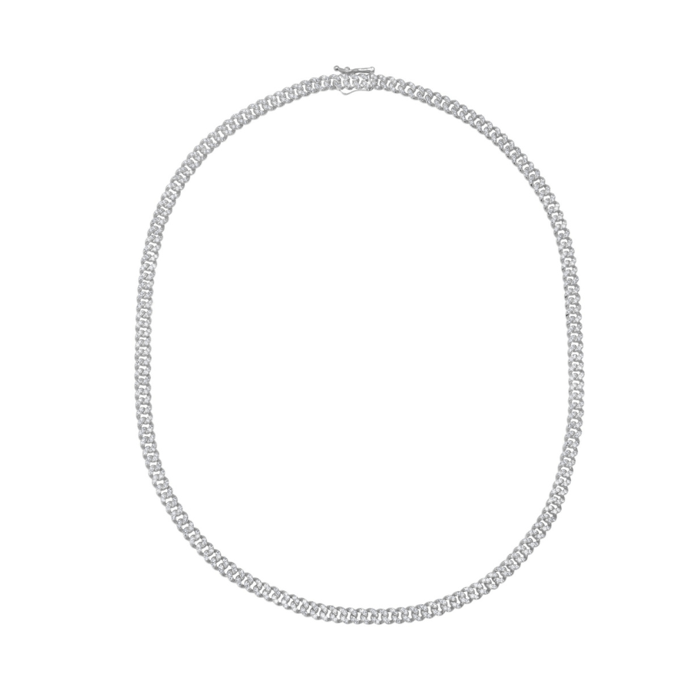 Cabana Cuban Link Necklace in Platinum - CRISLU