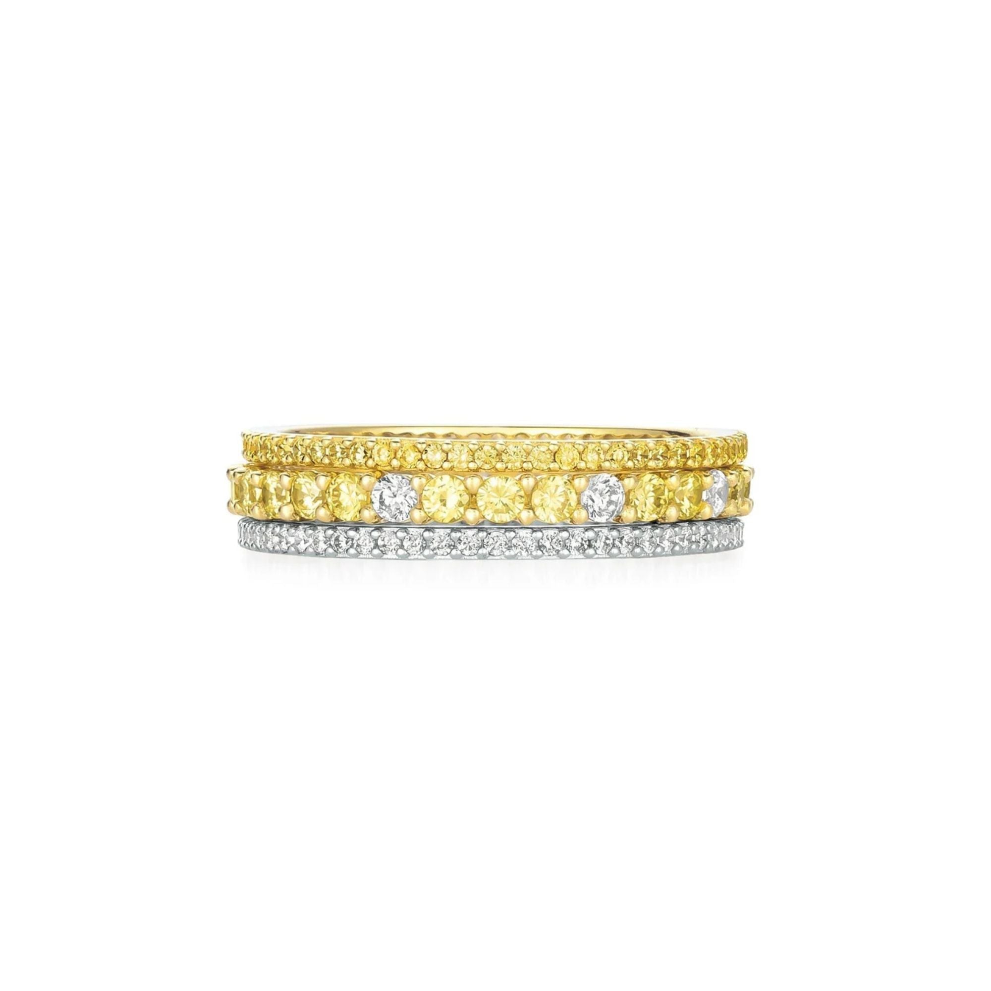 Canary and Clear Ring Stack - CRISLU