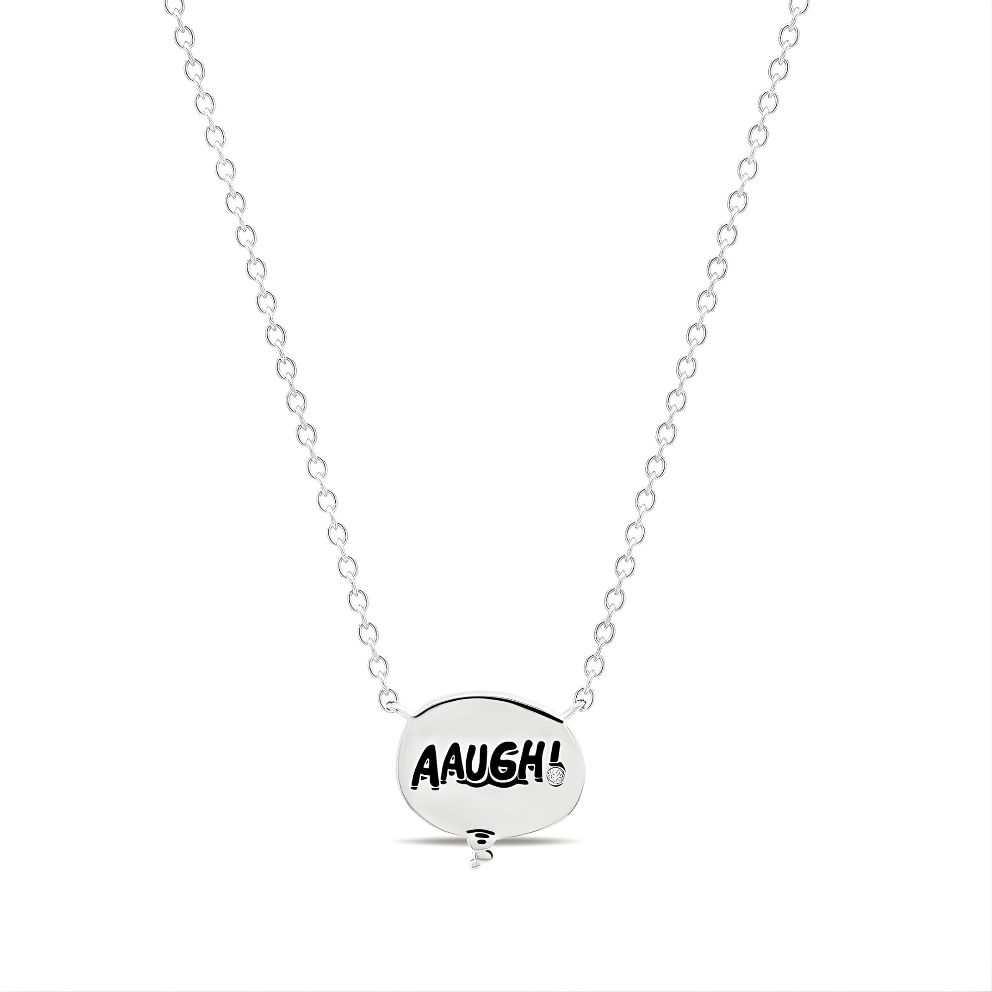 Charlie Brown Thought Balloon .925 Sterling Silver Necklace - CRISLU