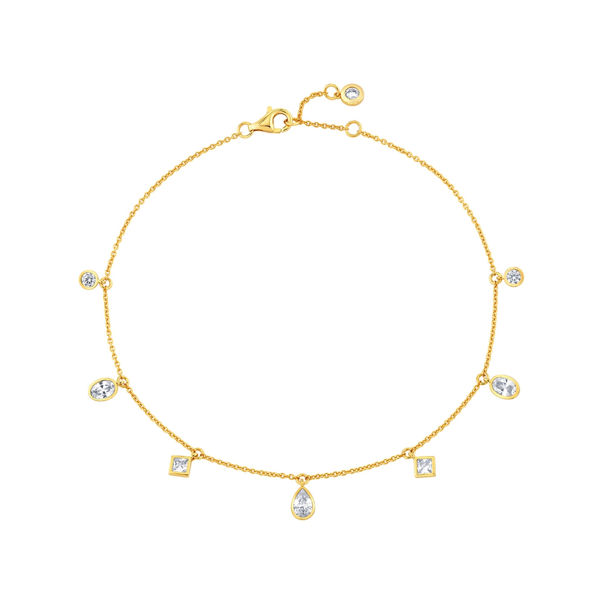Charmed Multi-Shape Charm Anklet - CRISLU