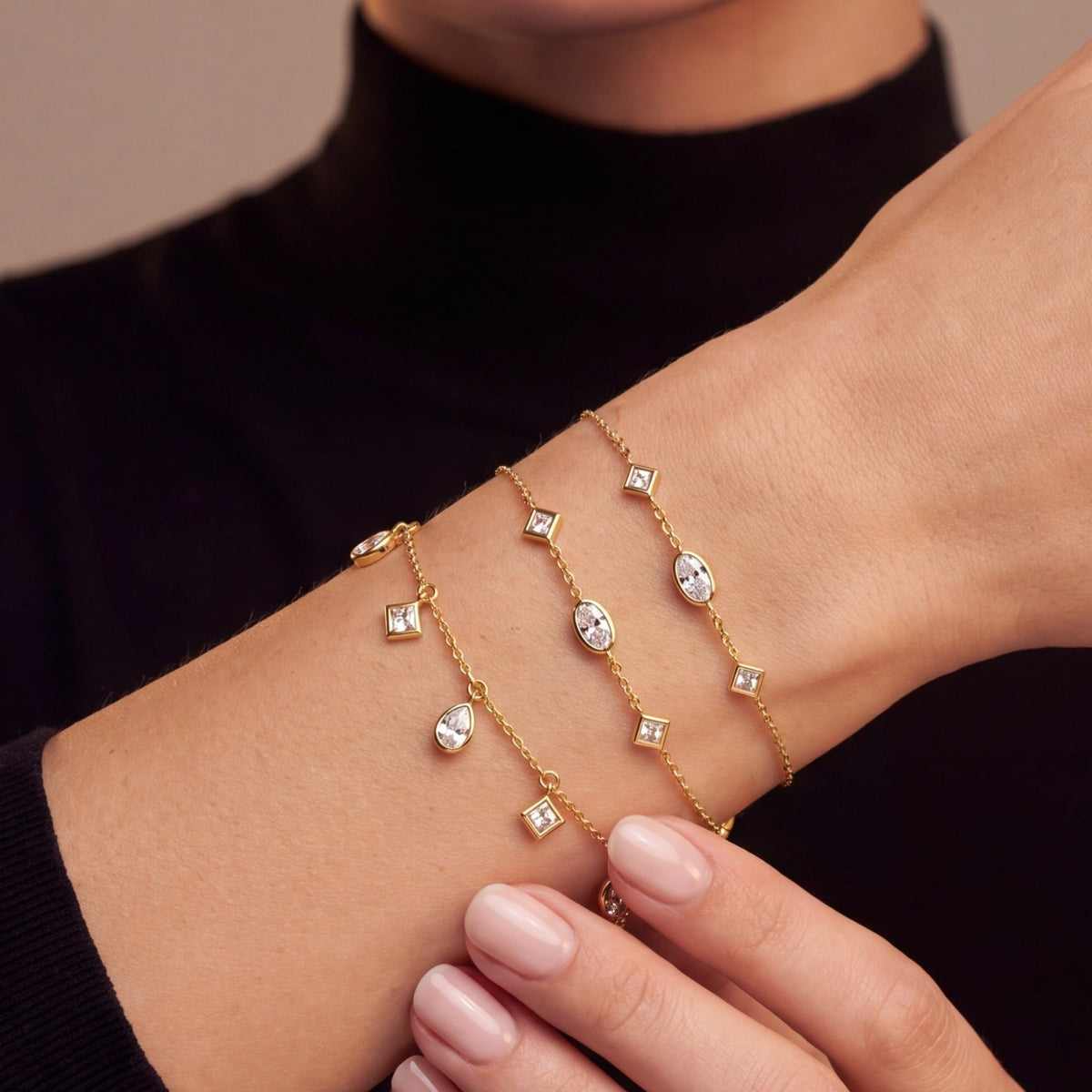 Charmed Multi-Shape Charm Bracelet - CRISLU