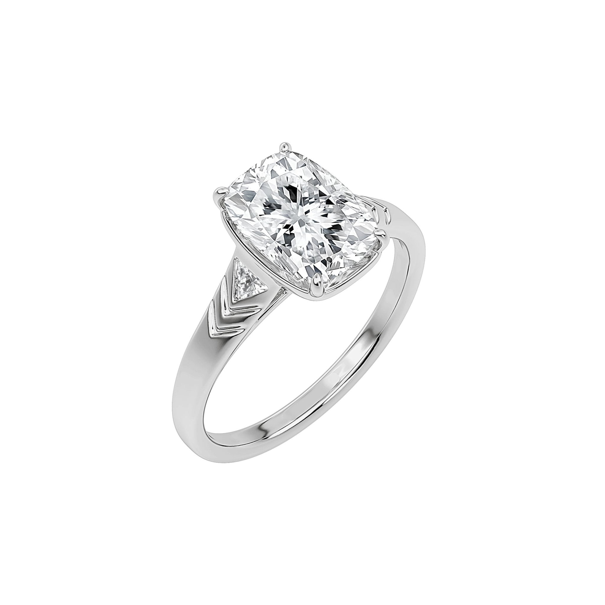 Chevron Gallery Cushion Ring - CRISLU