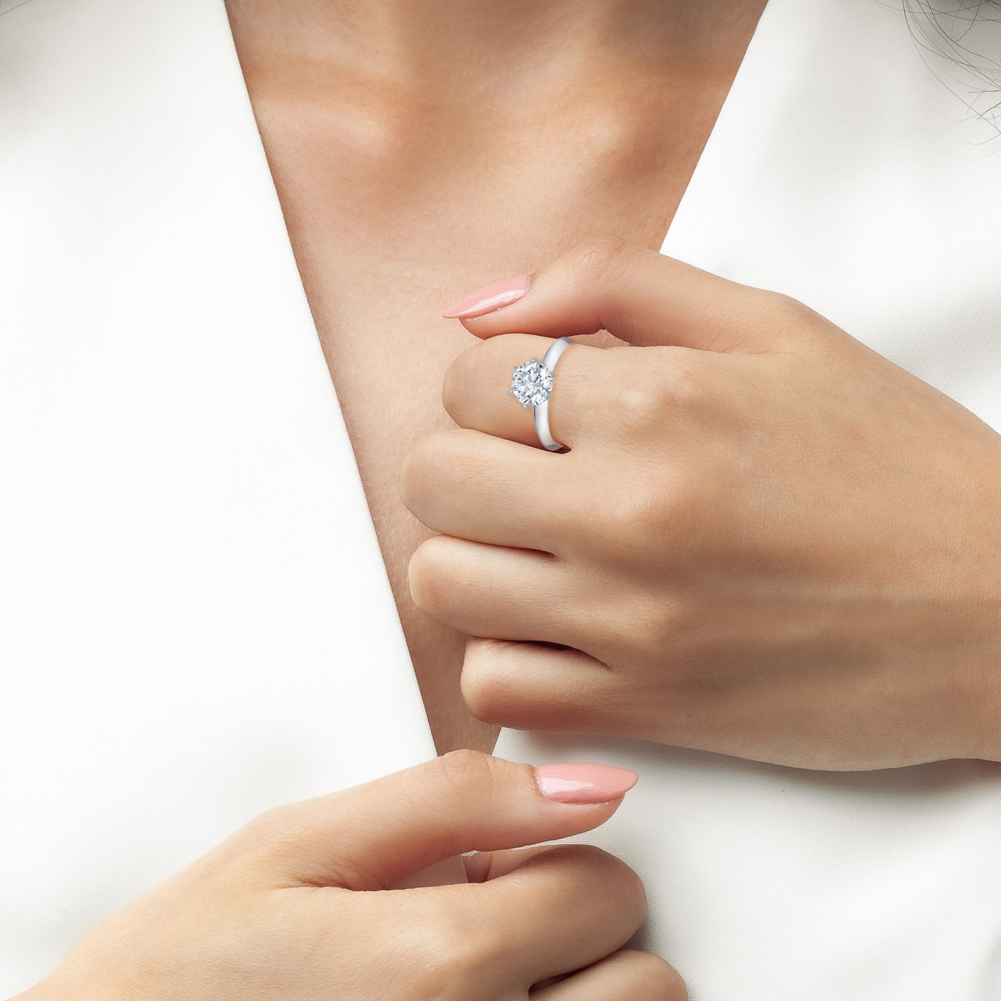 Classic Brilliant Solitaire Ring Finished in Platinum - CRISLU