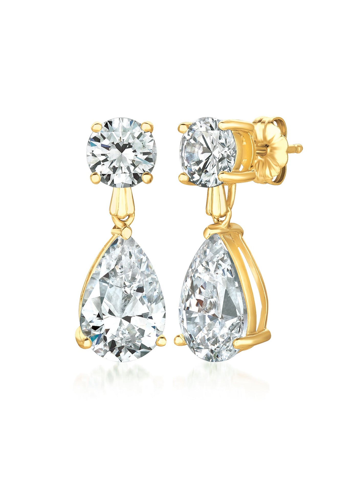 Classic Pear Drop Earrings 3.0 Cttw Finished in 18kt Yellow Gold CRISLU