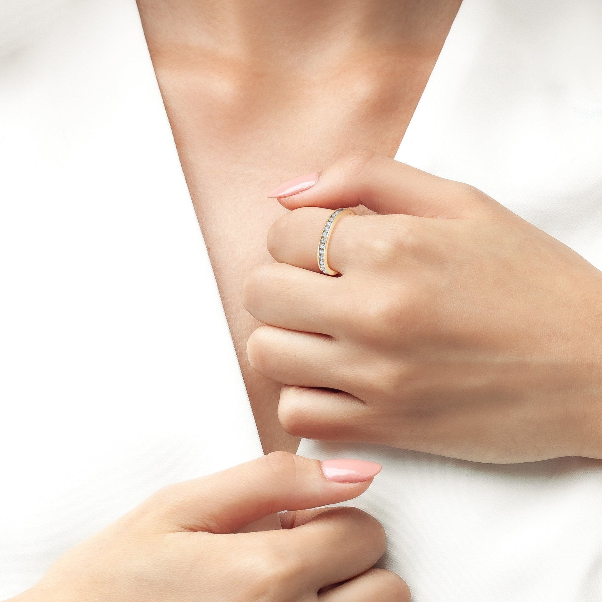 Classic Thin Eternity Band Finished in Gold - CRISLU