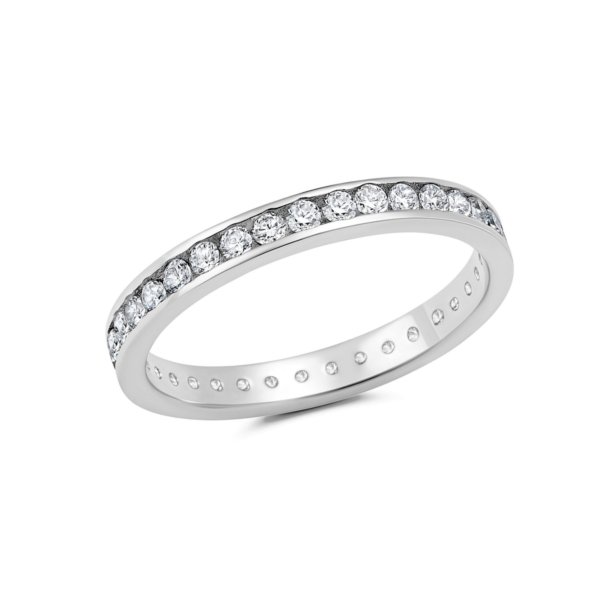 Classic Thin Eternity Band Finished in Platinum - CRISLU