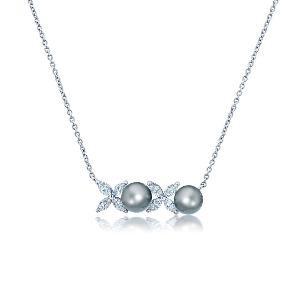XOXO Pearl Necklace Finished in Platinum