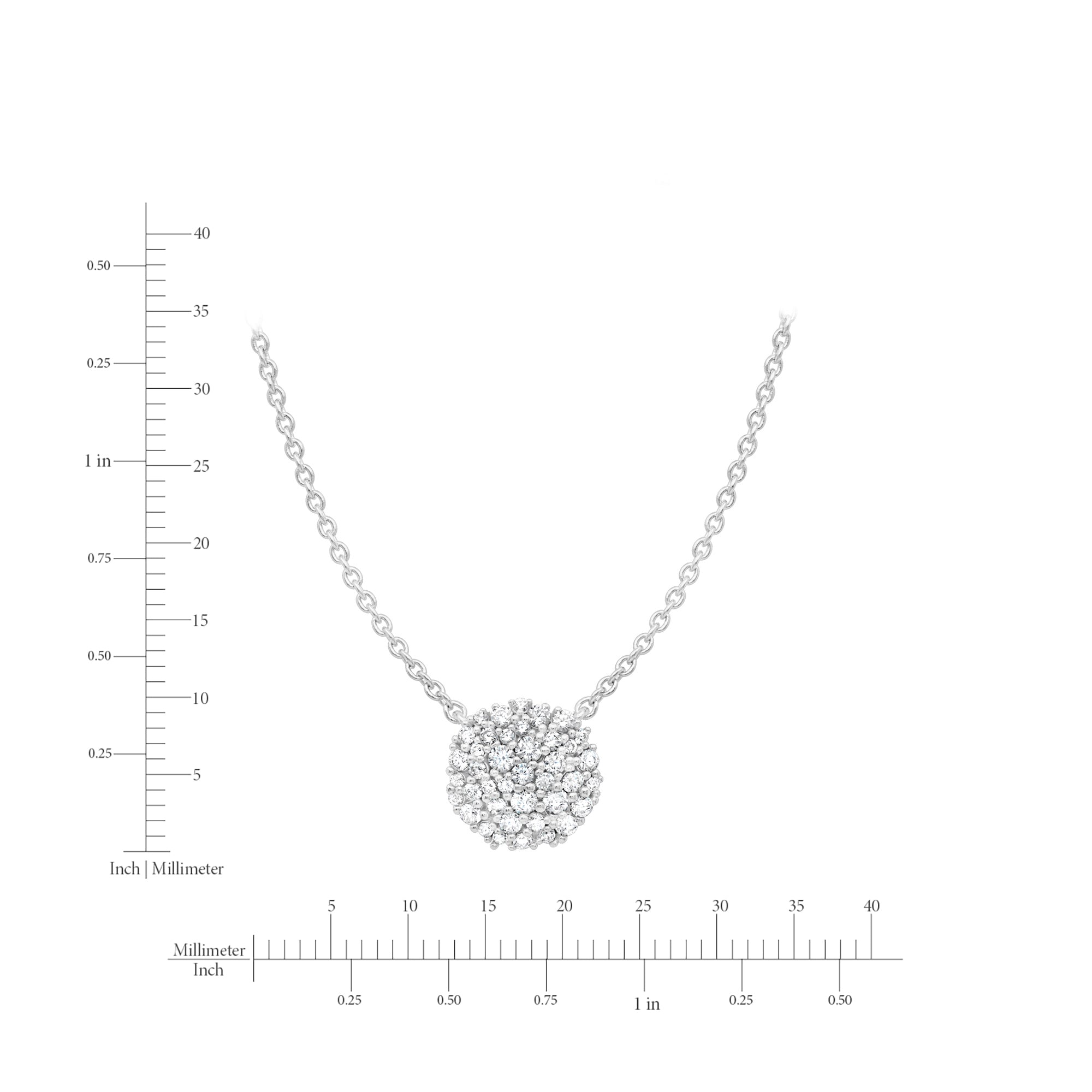 Cluster Pendant Necklace Finished in Platinum - CRISLU