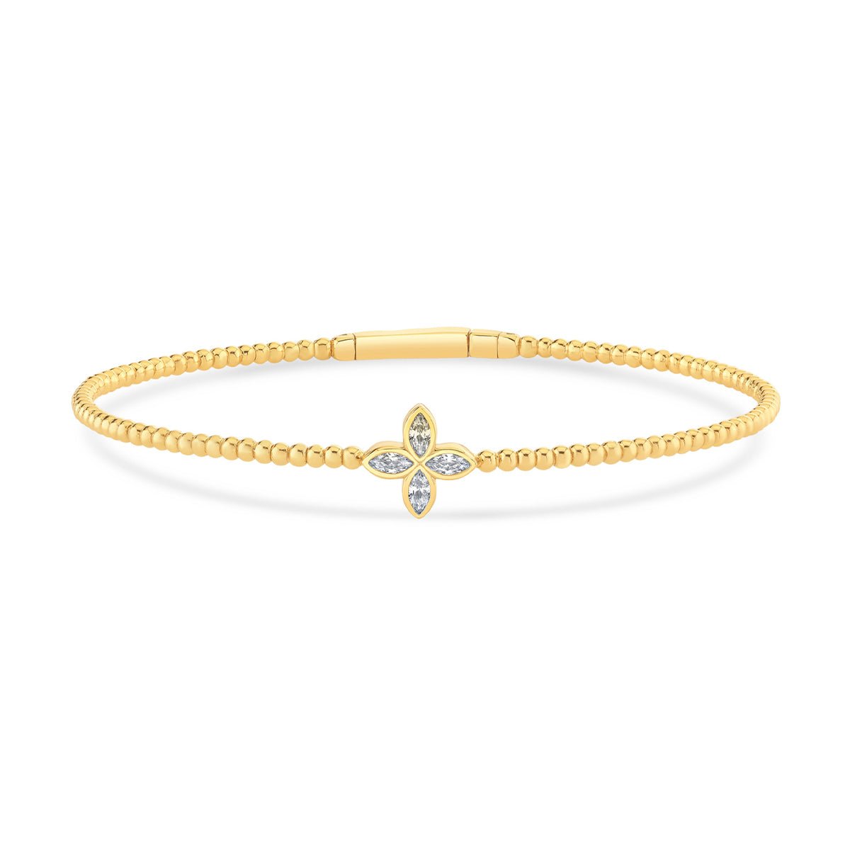 Contour Clover Beaded Bangle - CRISLU