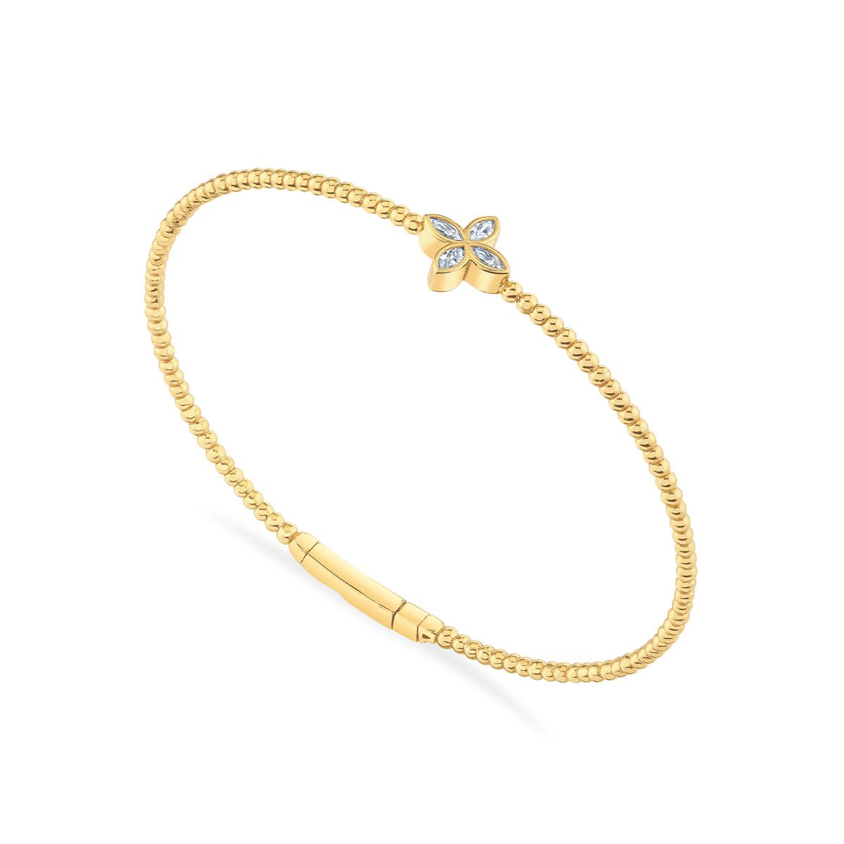 Contour Clover Beaded Bangle - CRISLU