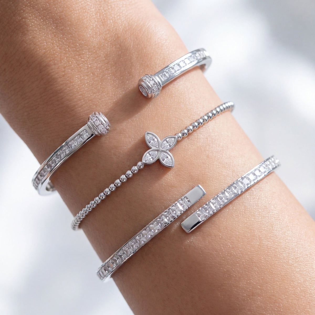 Contour Pavé Open Cuff Bangle - CRISLU