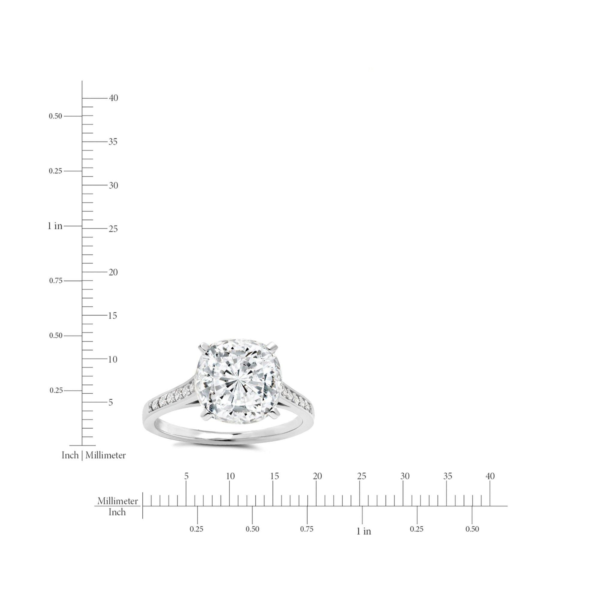 Cushion Cut Ring Finished in Platinum - CRISLU