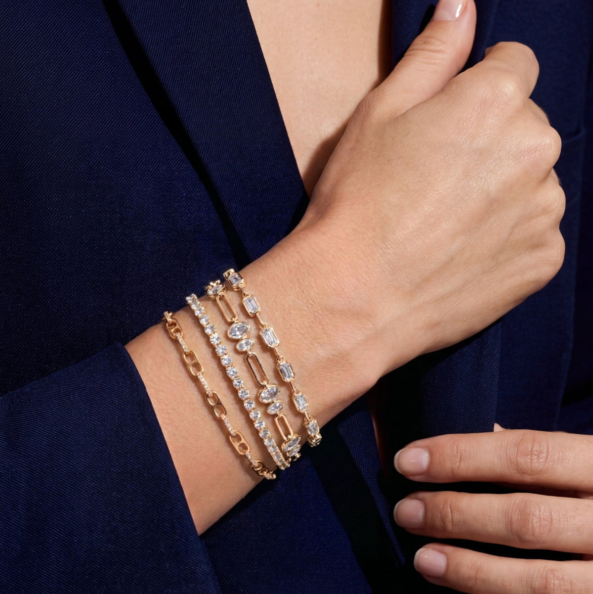 Embraced Paperclip Tennis Bracelet - CRISLU