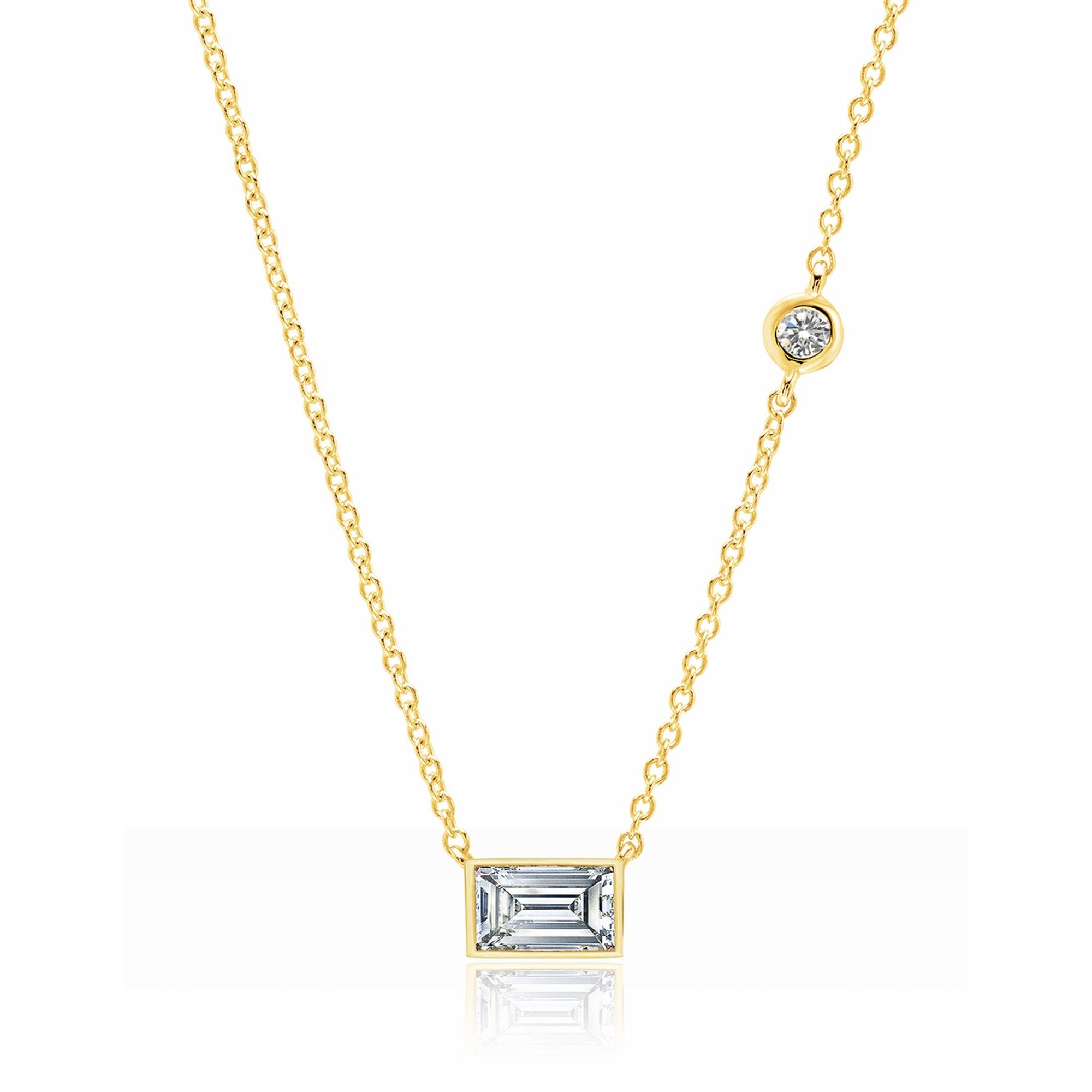 Emerald Asymmetrical Necklace Finished in Gold - CRISLU