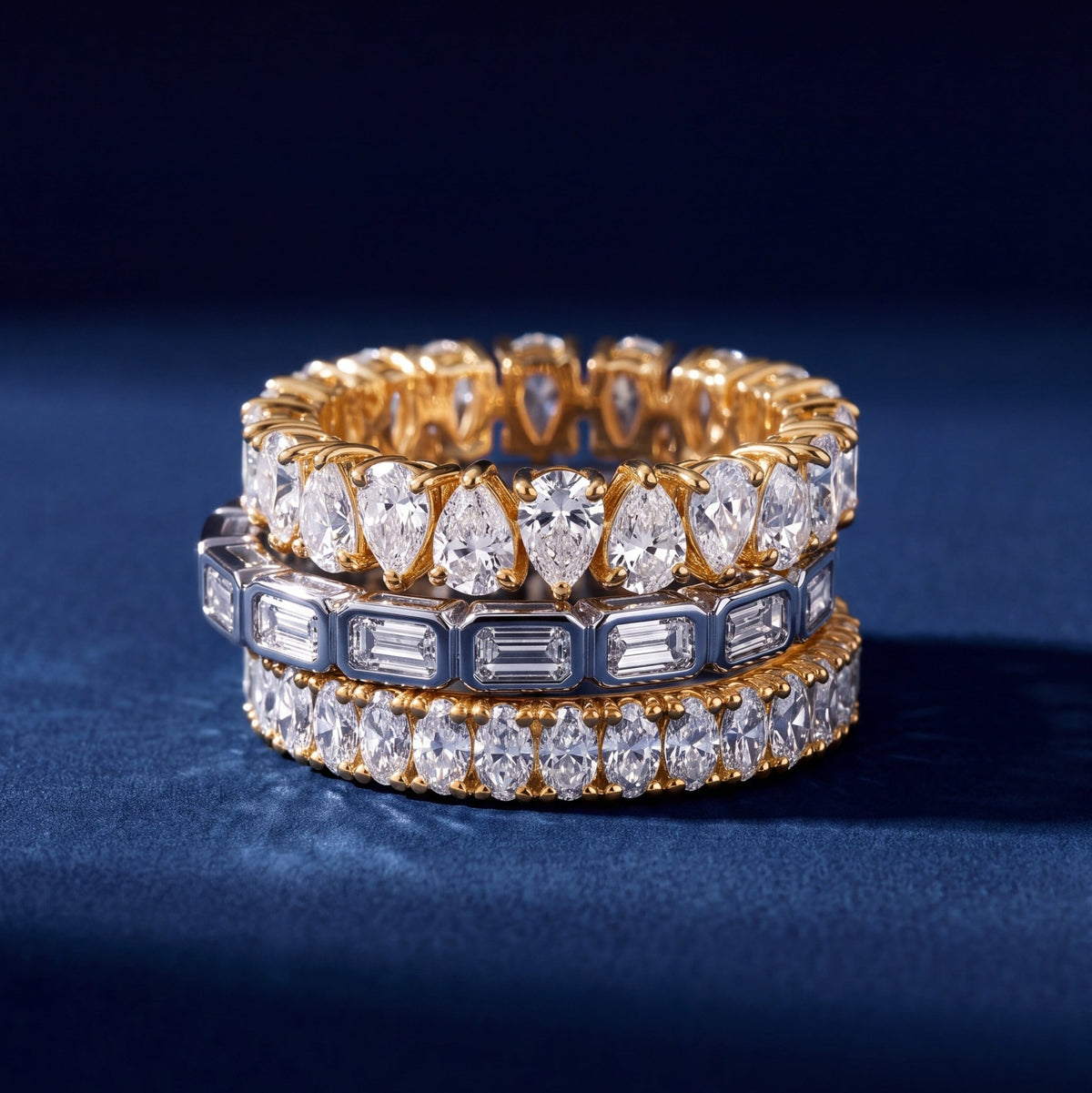 Eterna Baguette Bezel Eternity Band - CRISLU