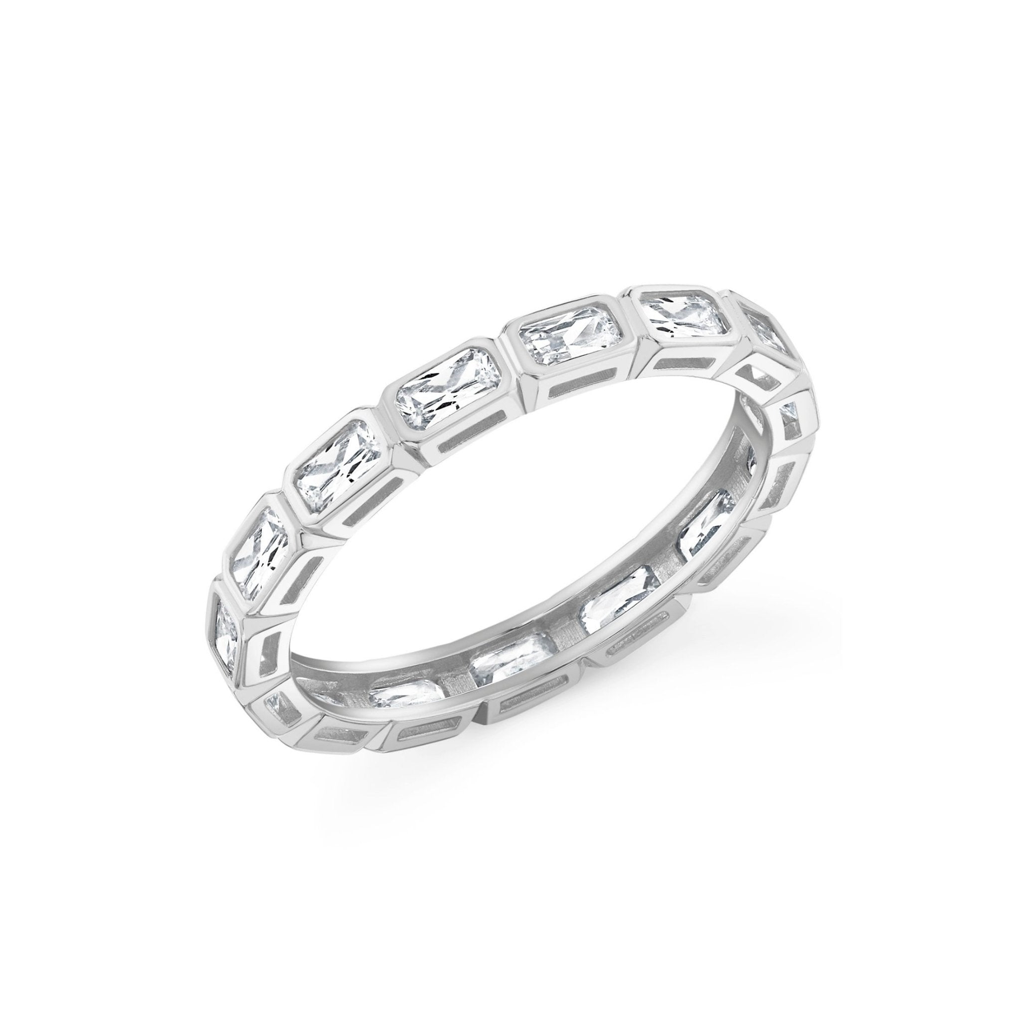 Eterna Baguette Bezel Eternity Band - CRISLU