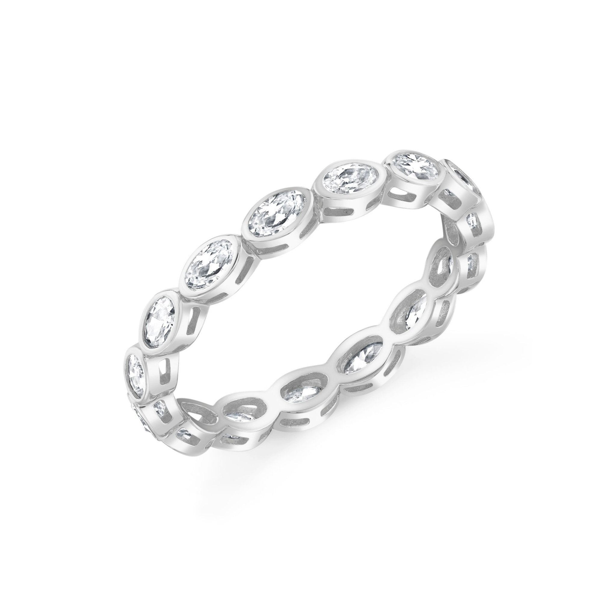 Eterna Round Bezel Eternity Band - CRISLU