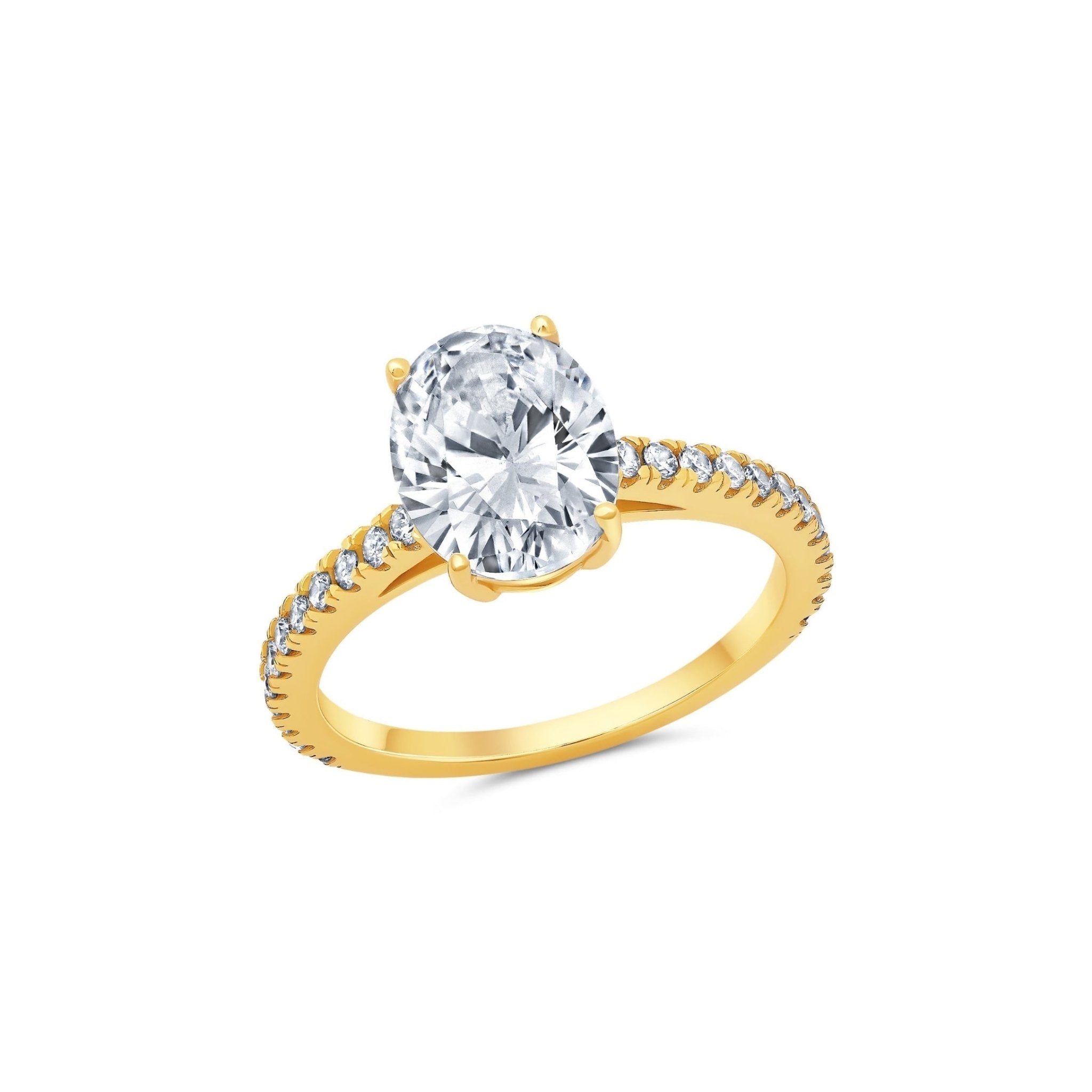 Evermore 2.5ct Oval Solitaire Ring Finished in Gold - CRISLU