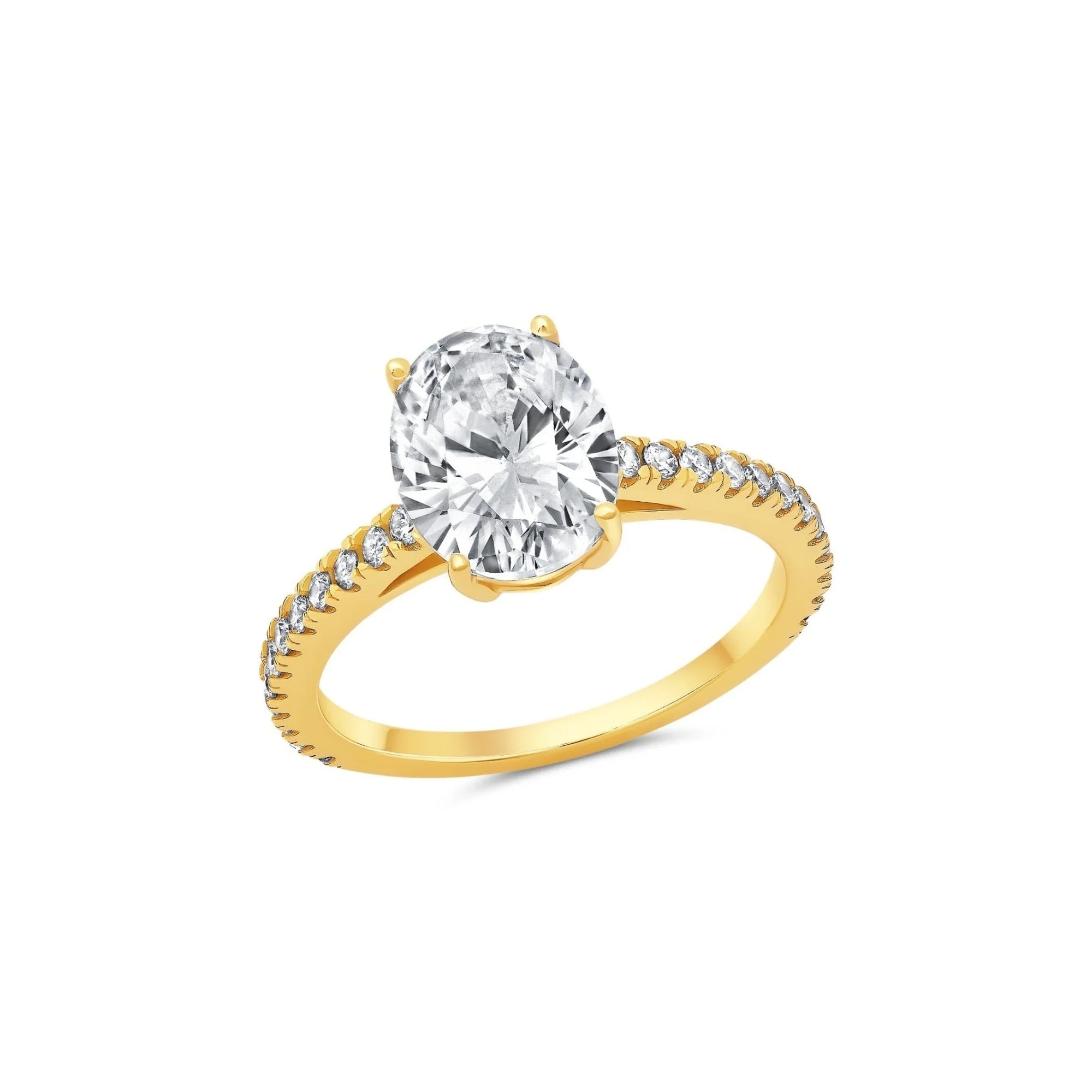 Evermore 2.5ct Oval Solitaire Ring Finished in Gold - CRISLU
