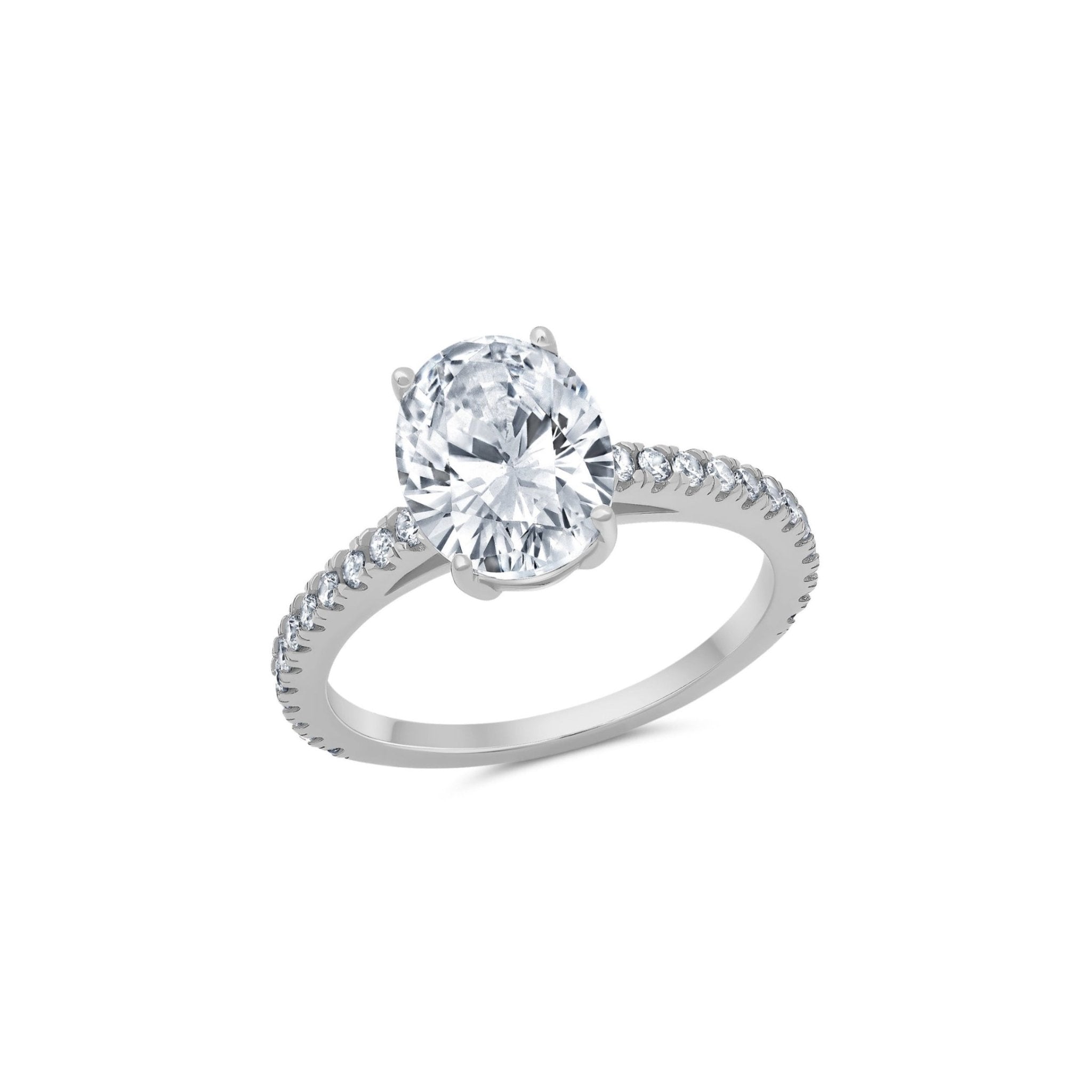 Evermore 2.5ct Oval Solitaire Ring Finished in Platinum - CRISLU