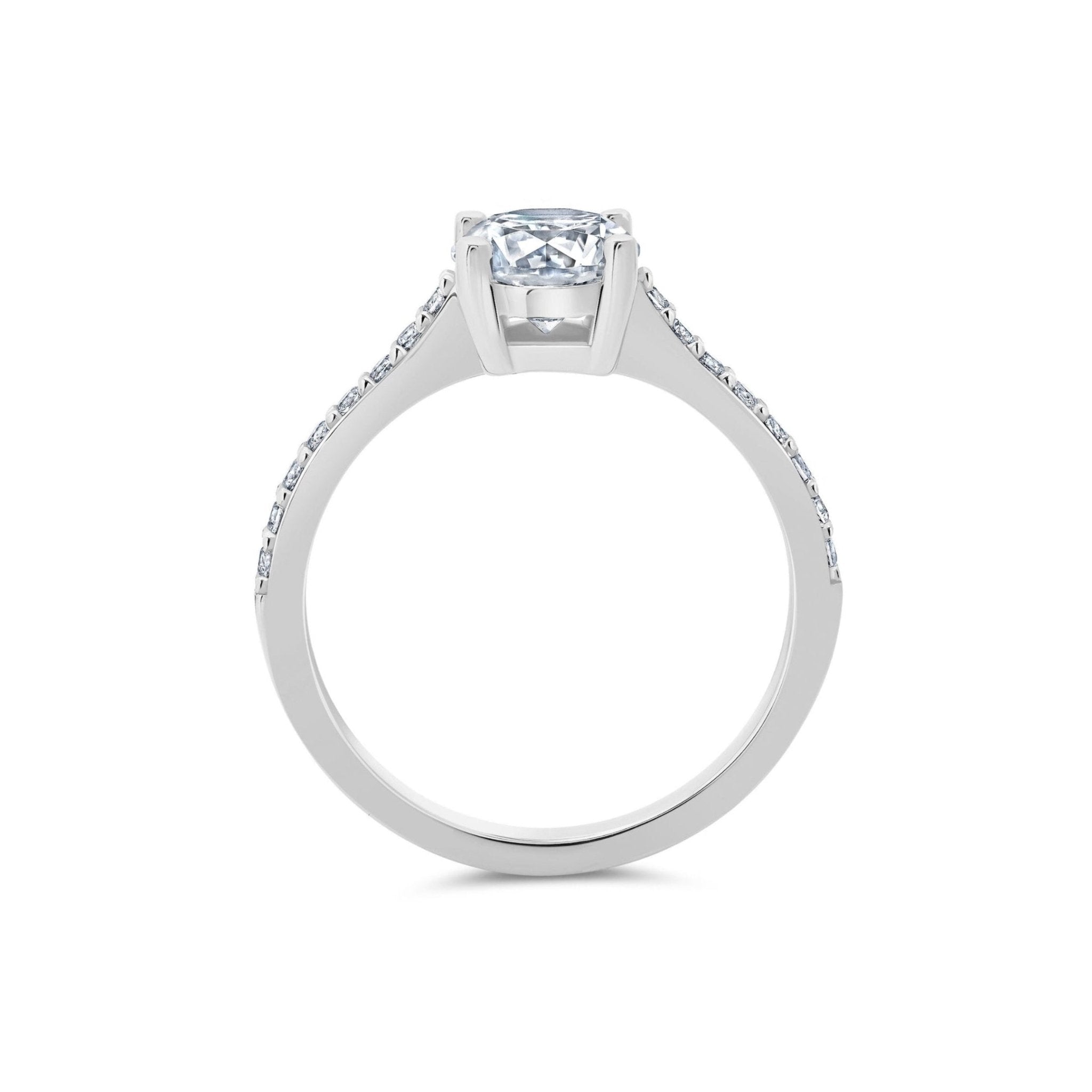 Evermore Brilliant & Pave 1.5ct Solitaire Ring Finished in Platinum - CRISLU