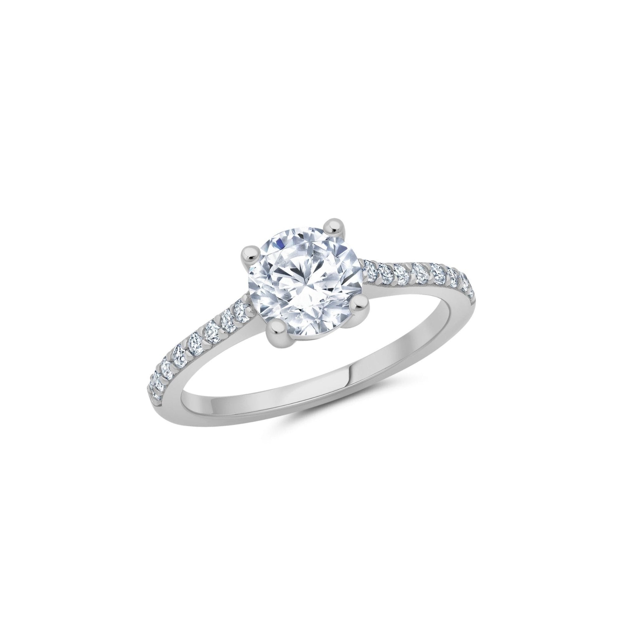 Evermore Brilliant & Pave 1.5ct Solitaire Ring Finished in Platinum - CRISLU