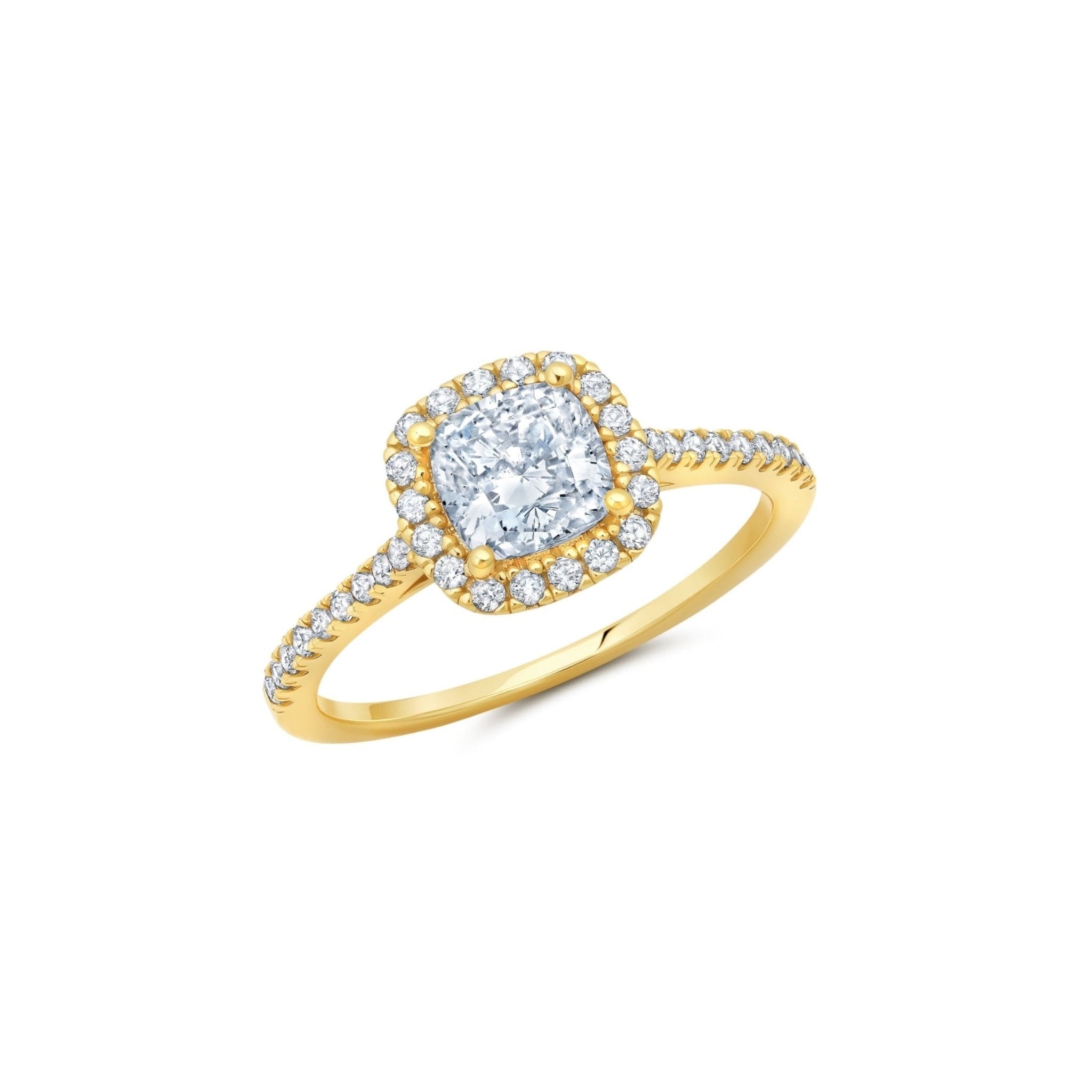 Evermore Halo Cushion Solitaire Ring - CRISLU