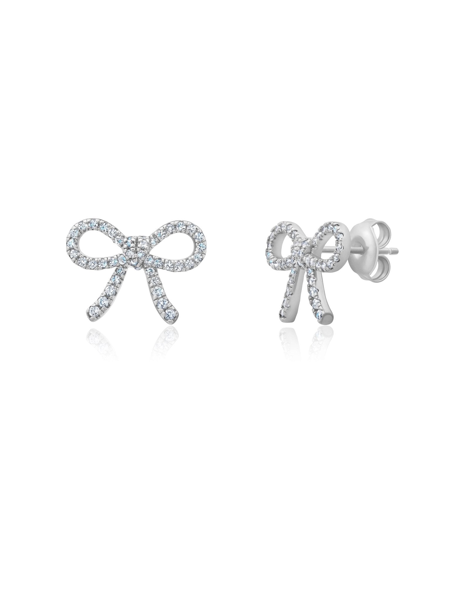 Fairytale Bow Earrings Finished in Gold - CRISLU