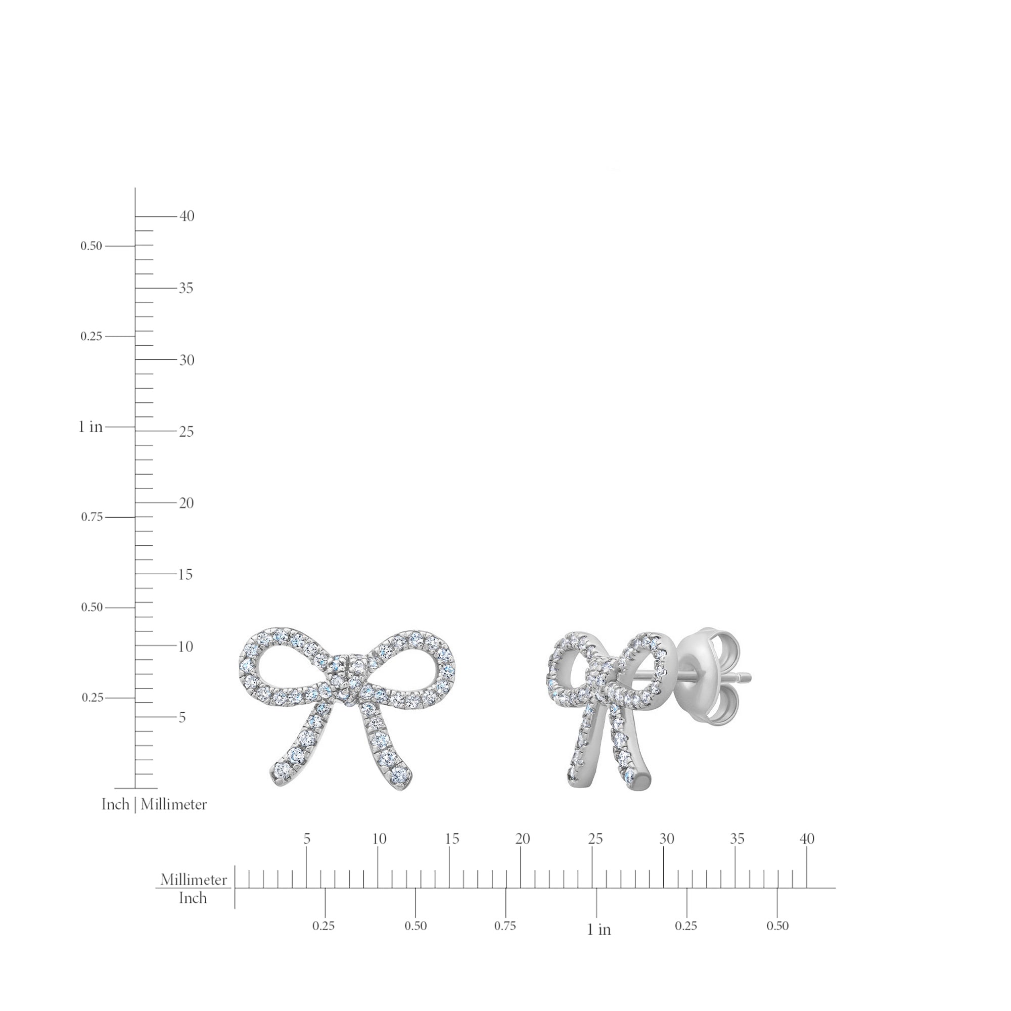 Fairytale Bow Earrings in Platinum - CRISLU