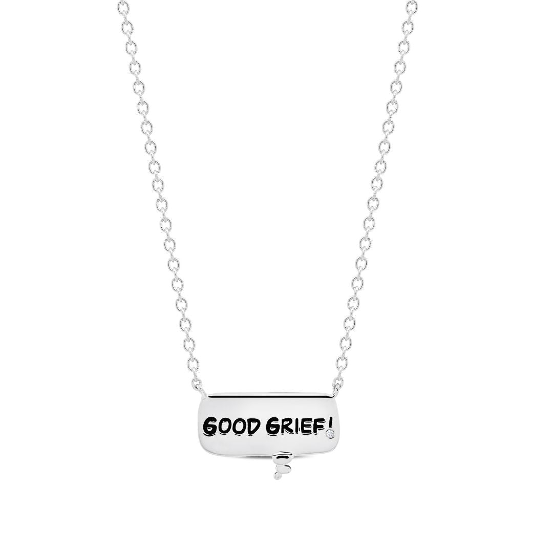 GOOD GRIEF! Thought Balloon Necklace Finished in Pure Platinum - CRISLU