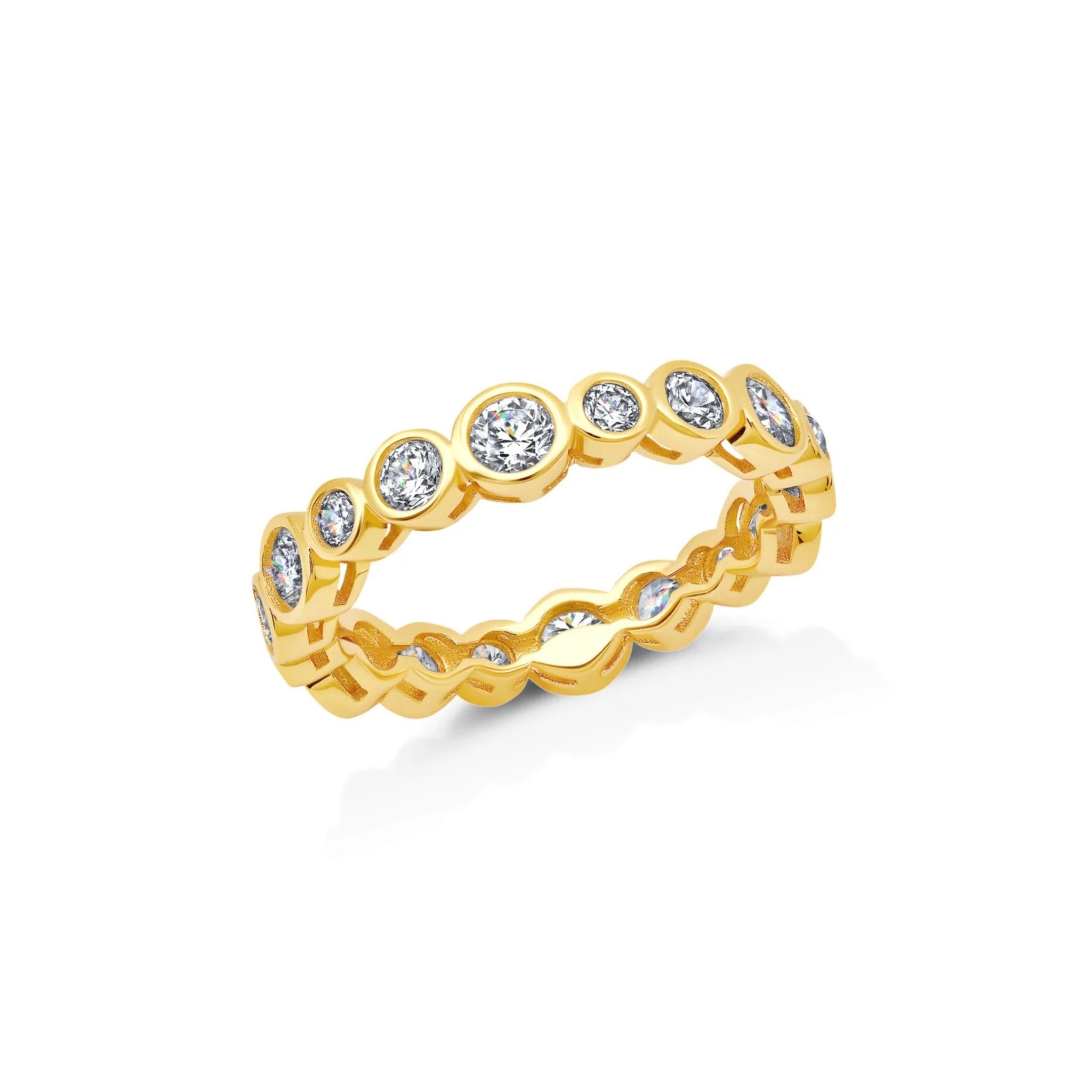 Graduated Bezel Ring Finished in Gold - CRISLU