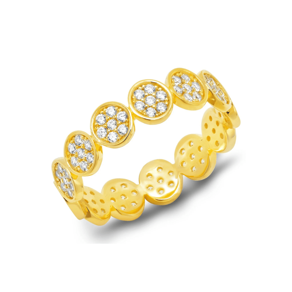 Infinity Disc Eternity Ring Finished in Gold - CRISLU