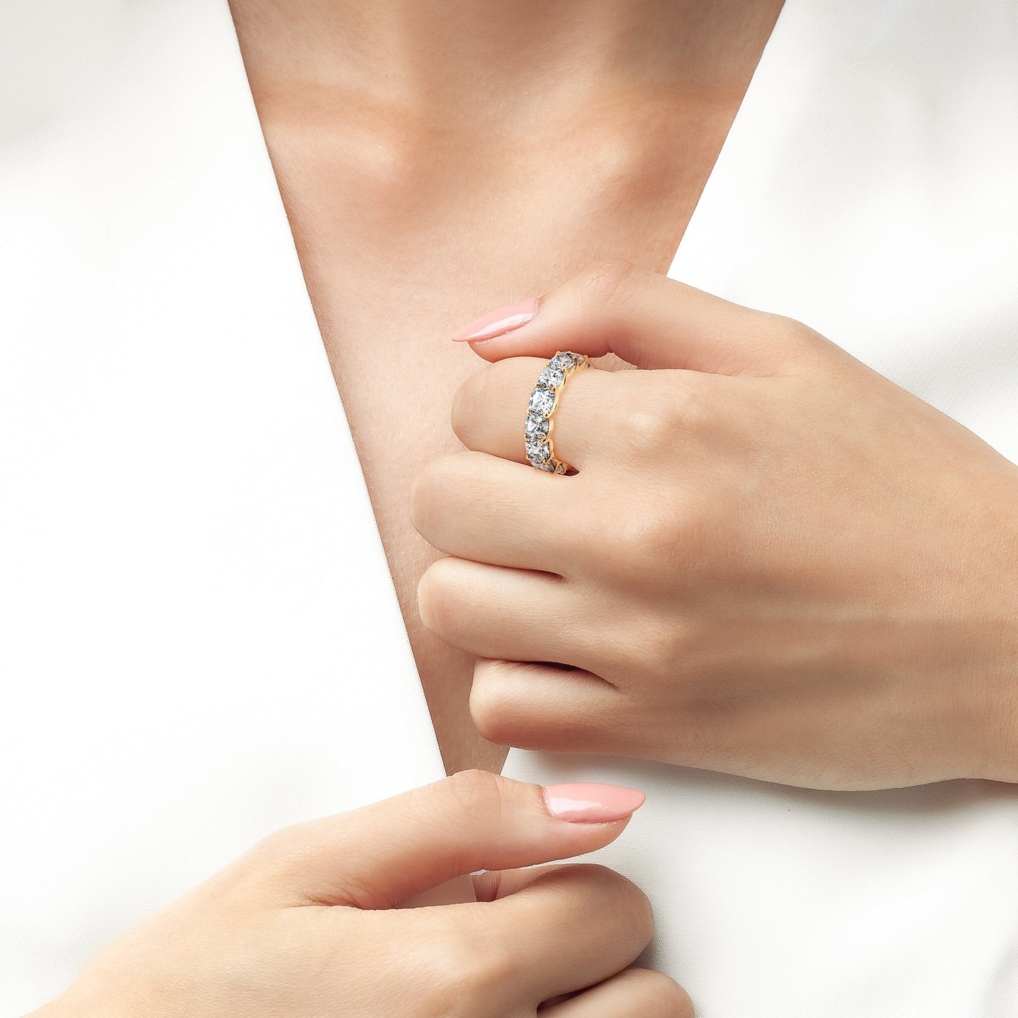 Large Cushion Cut Eternity Band - CRISLU