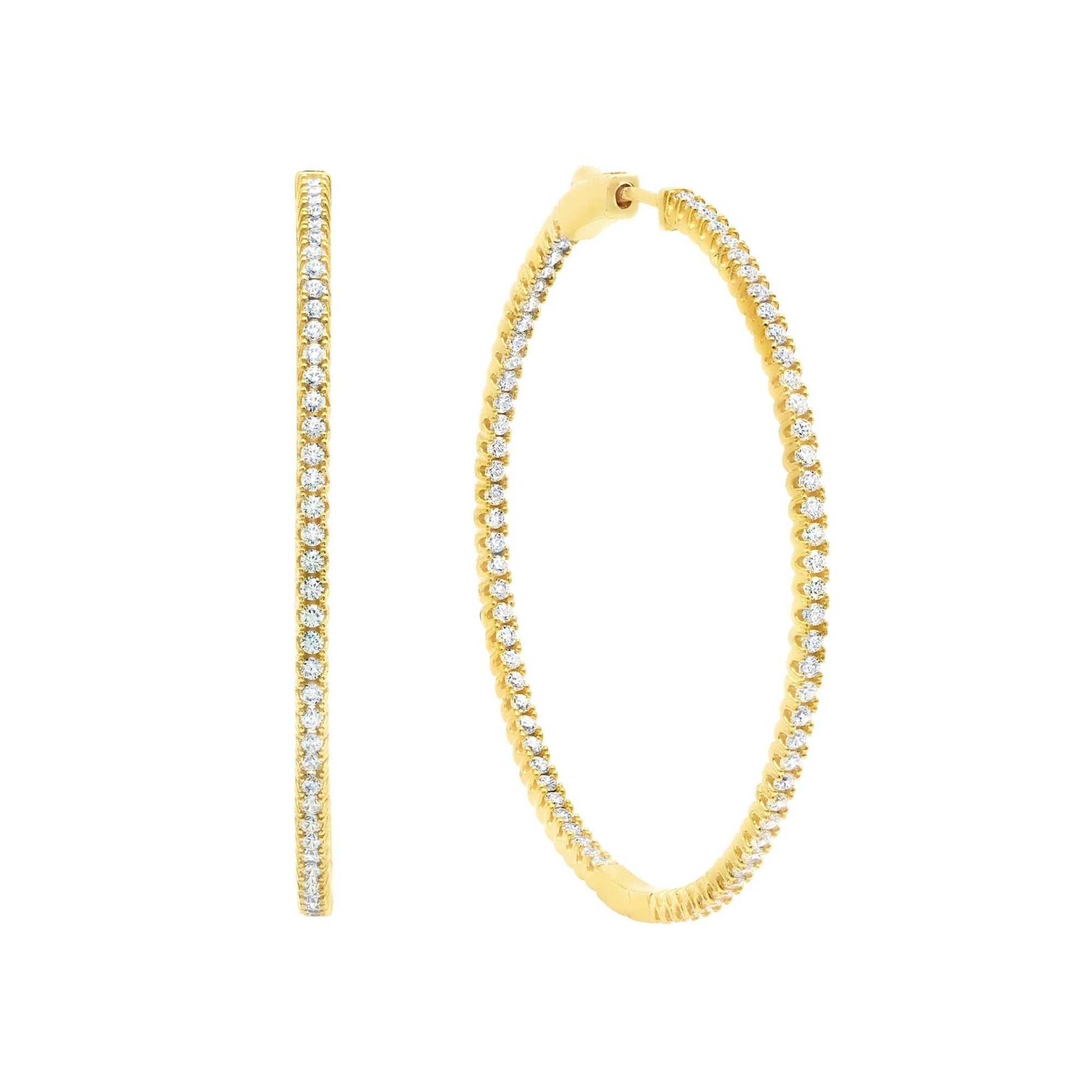 Large Pave Hoop Earrings - CRISLU
